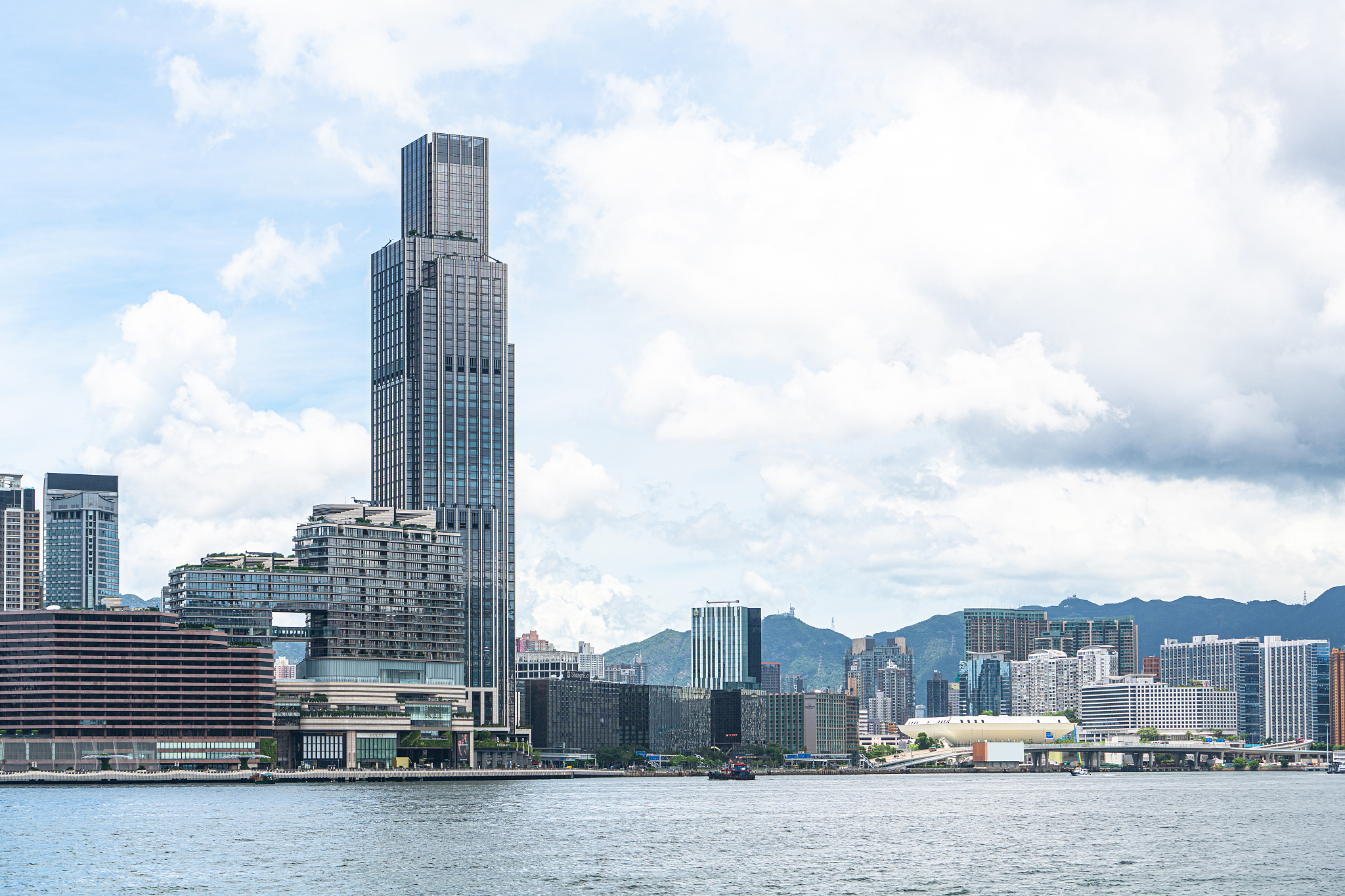 kowloon skyline at tsim sha tsui view from across the victoria h