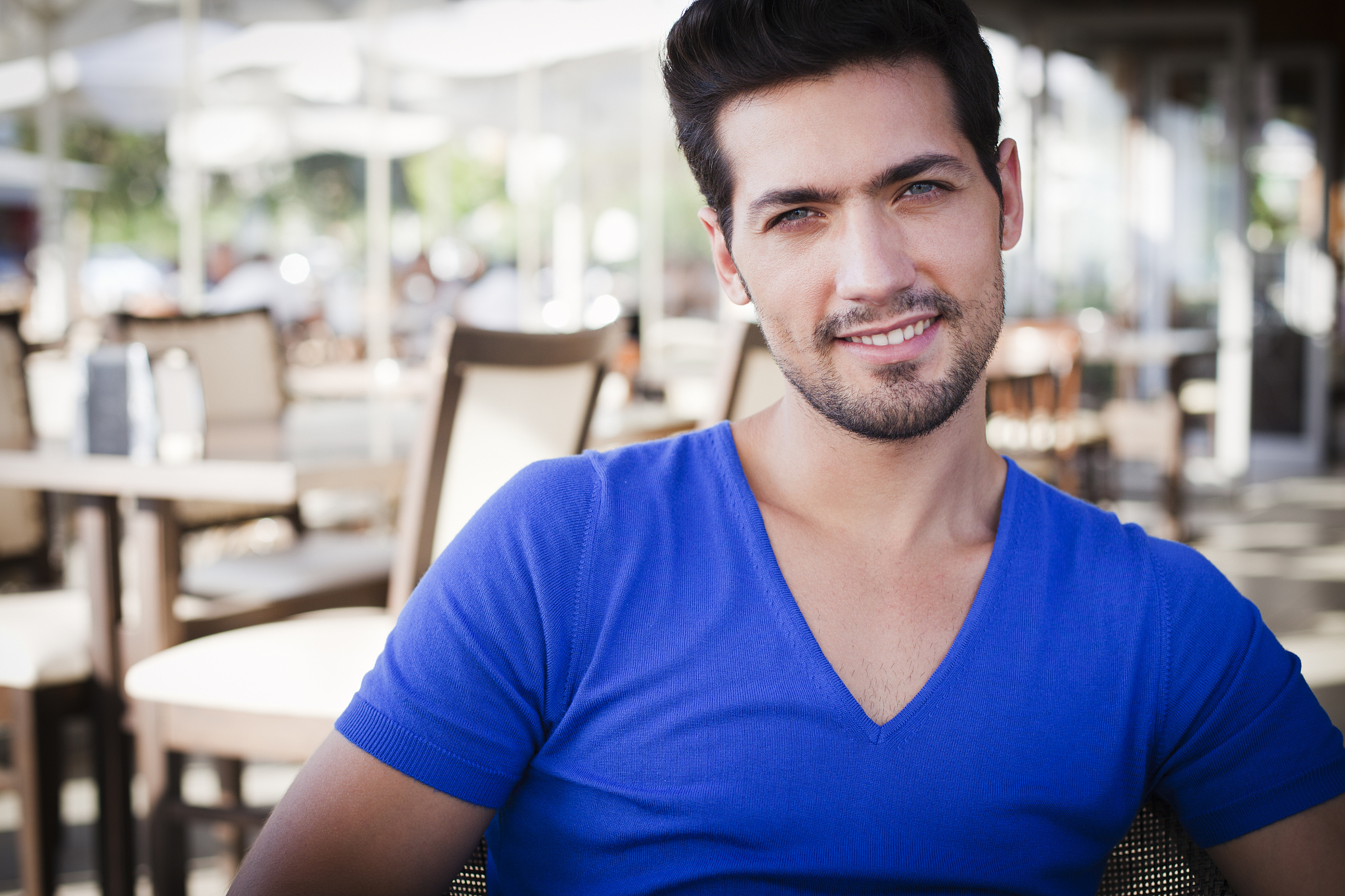 young man at cafe
