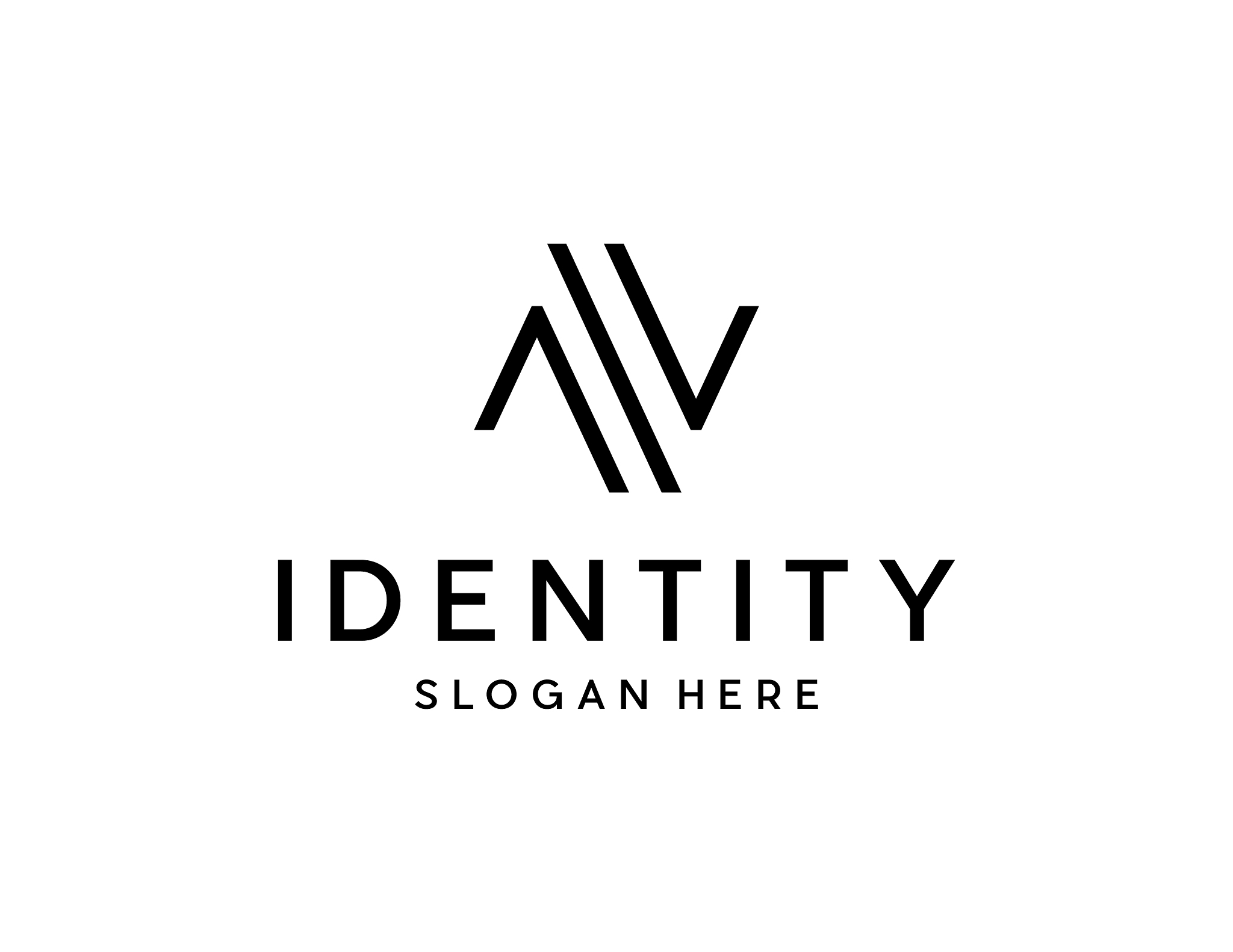 letter av line minimalist creative abstract logo