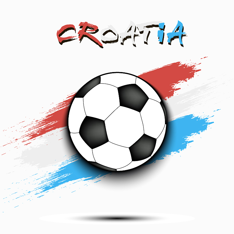 soccer ball and croatia flag