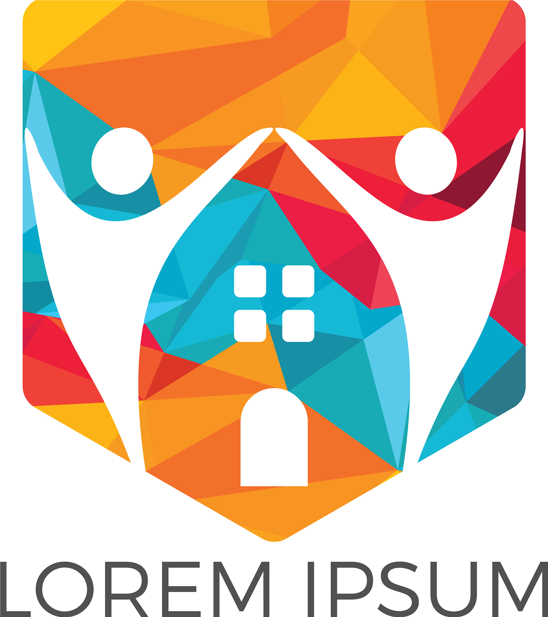 house and people logo design