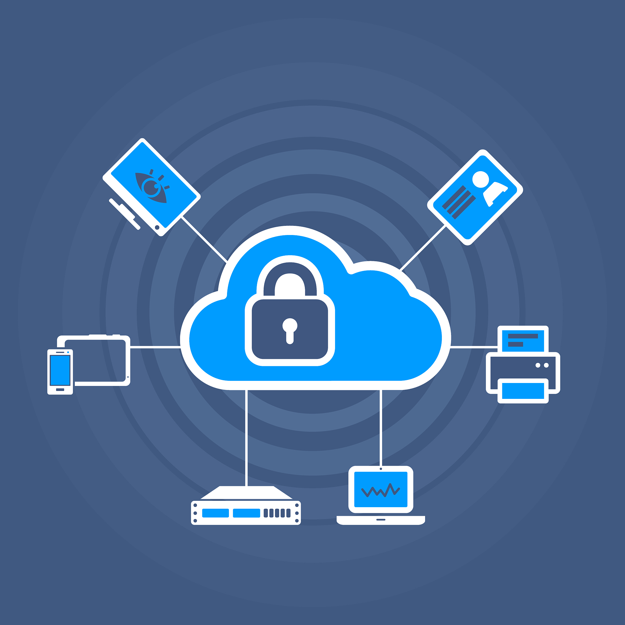 cloud security concept icon with padlock