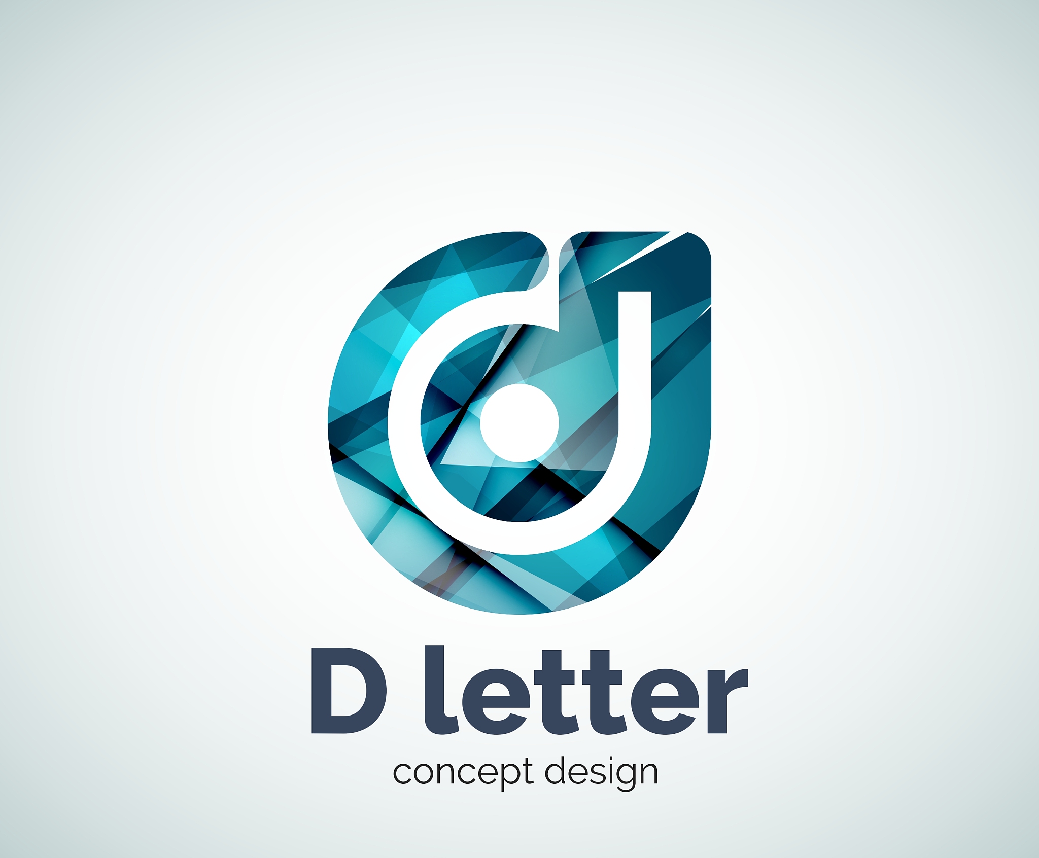 d letter concept logo template
