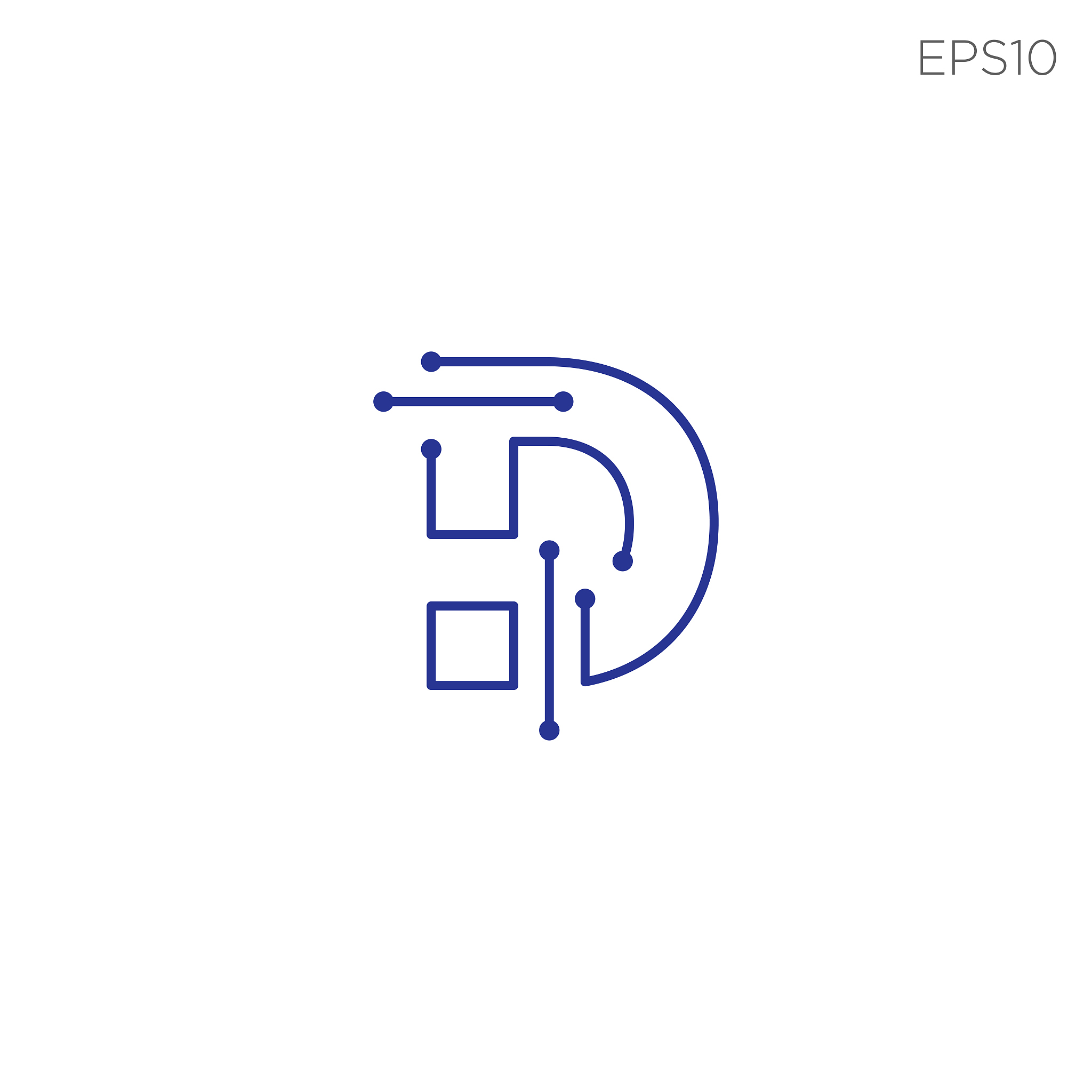 letter d symbol lettermark vector design