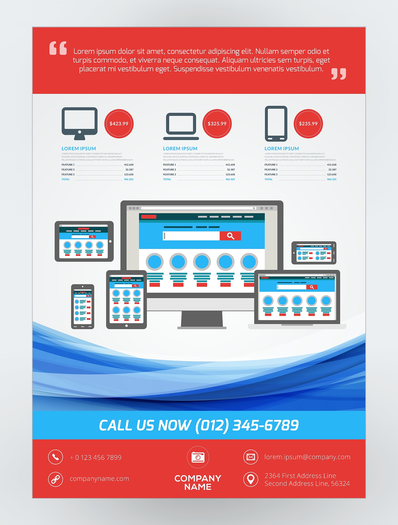 business flyer design template for mobile
