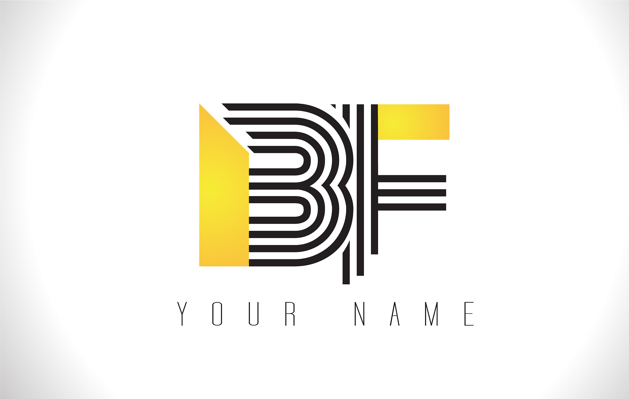 bf black lines letter logo creative line letters
