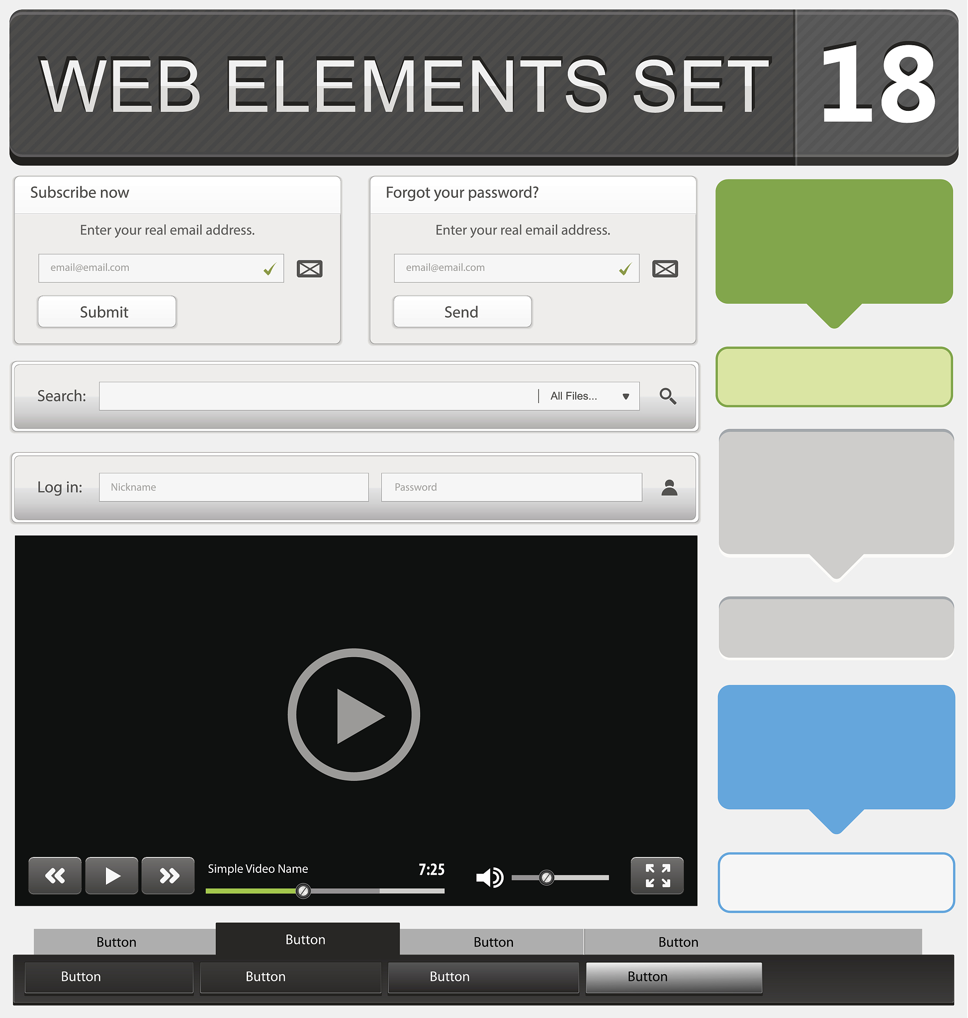 web design elements set