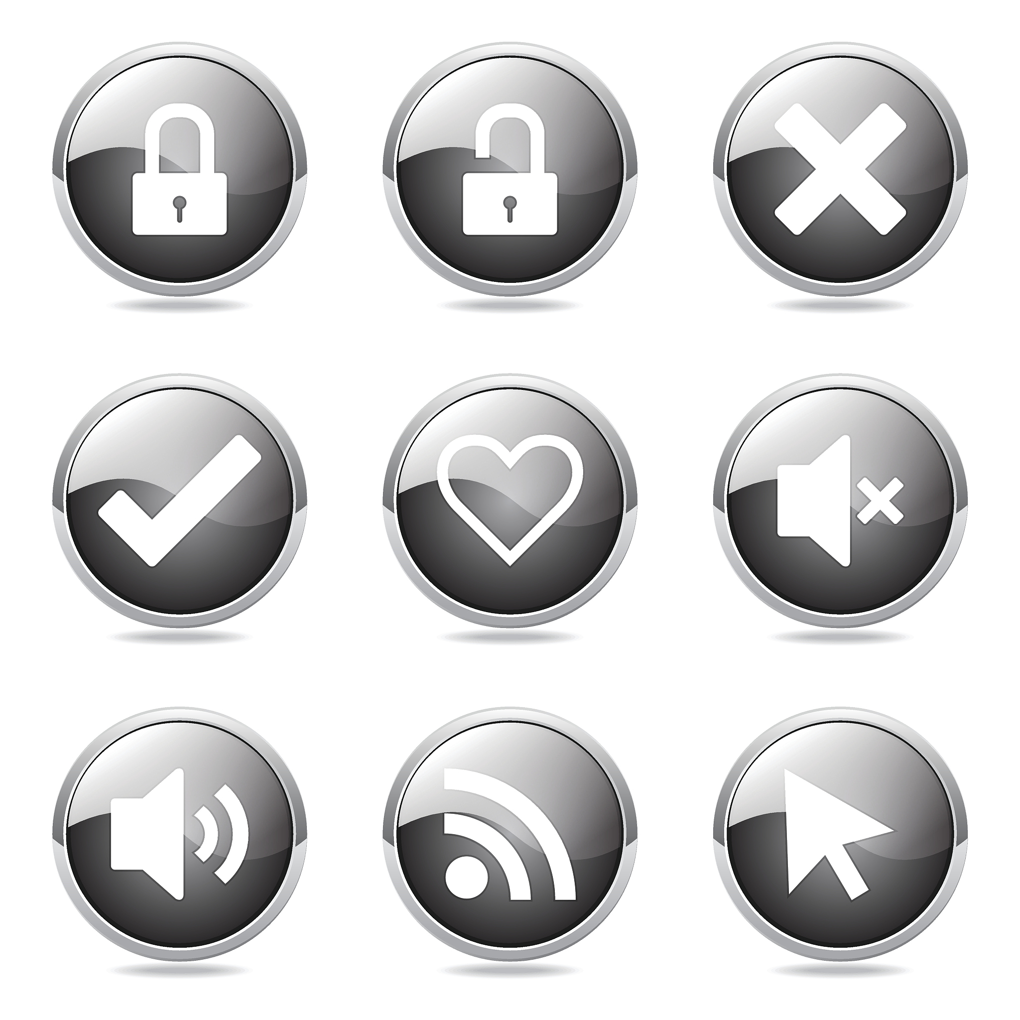 seo internet sign black vector button icon design set 4
