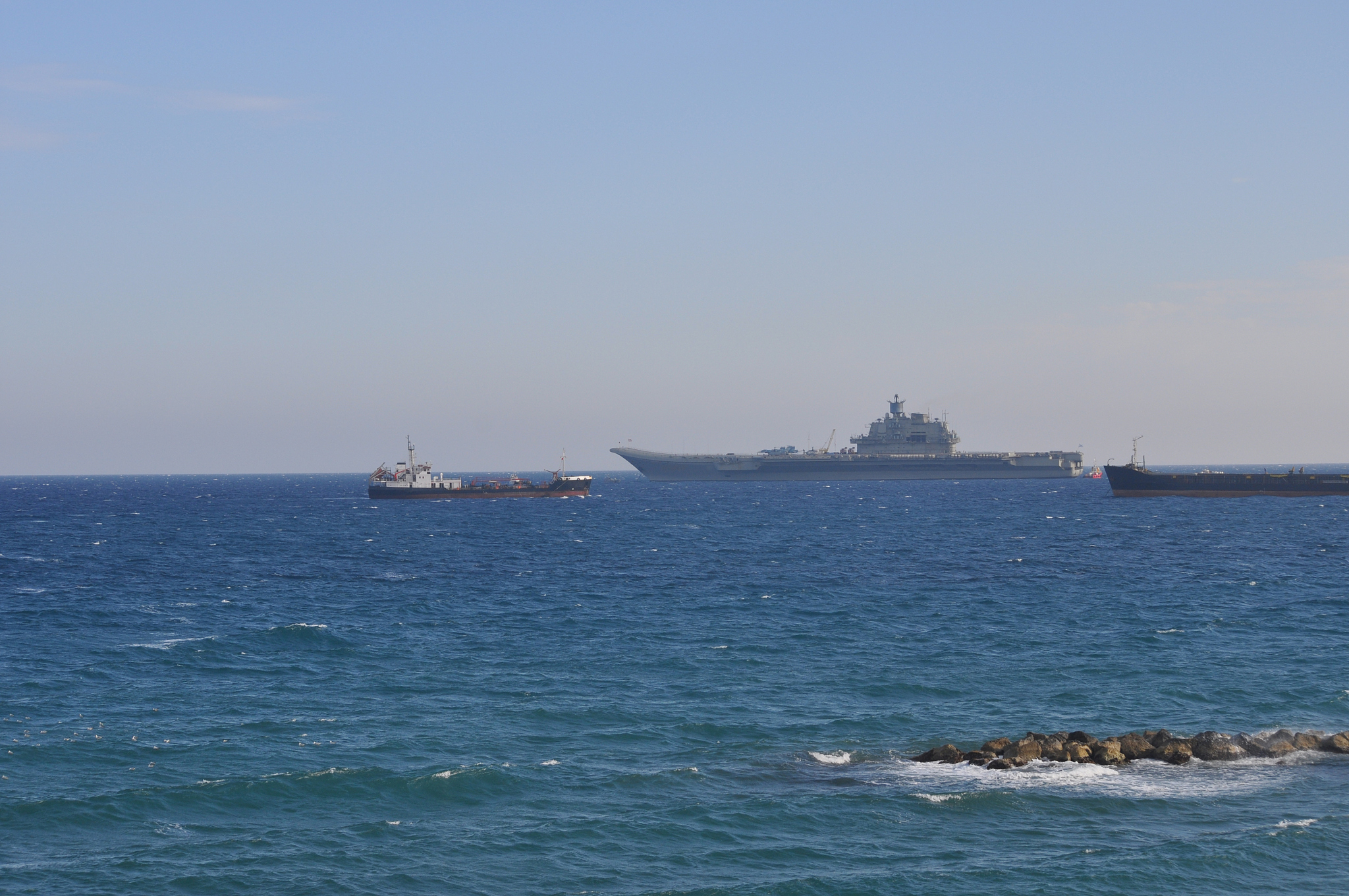 the beautiful warship on sea.