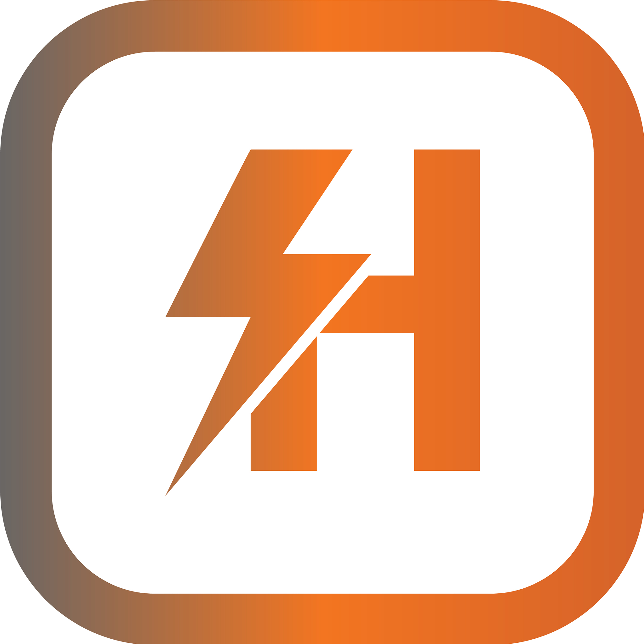 lightning letter h logotype gradient color