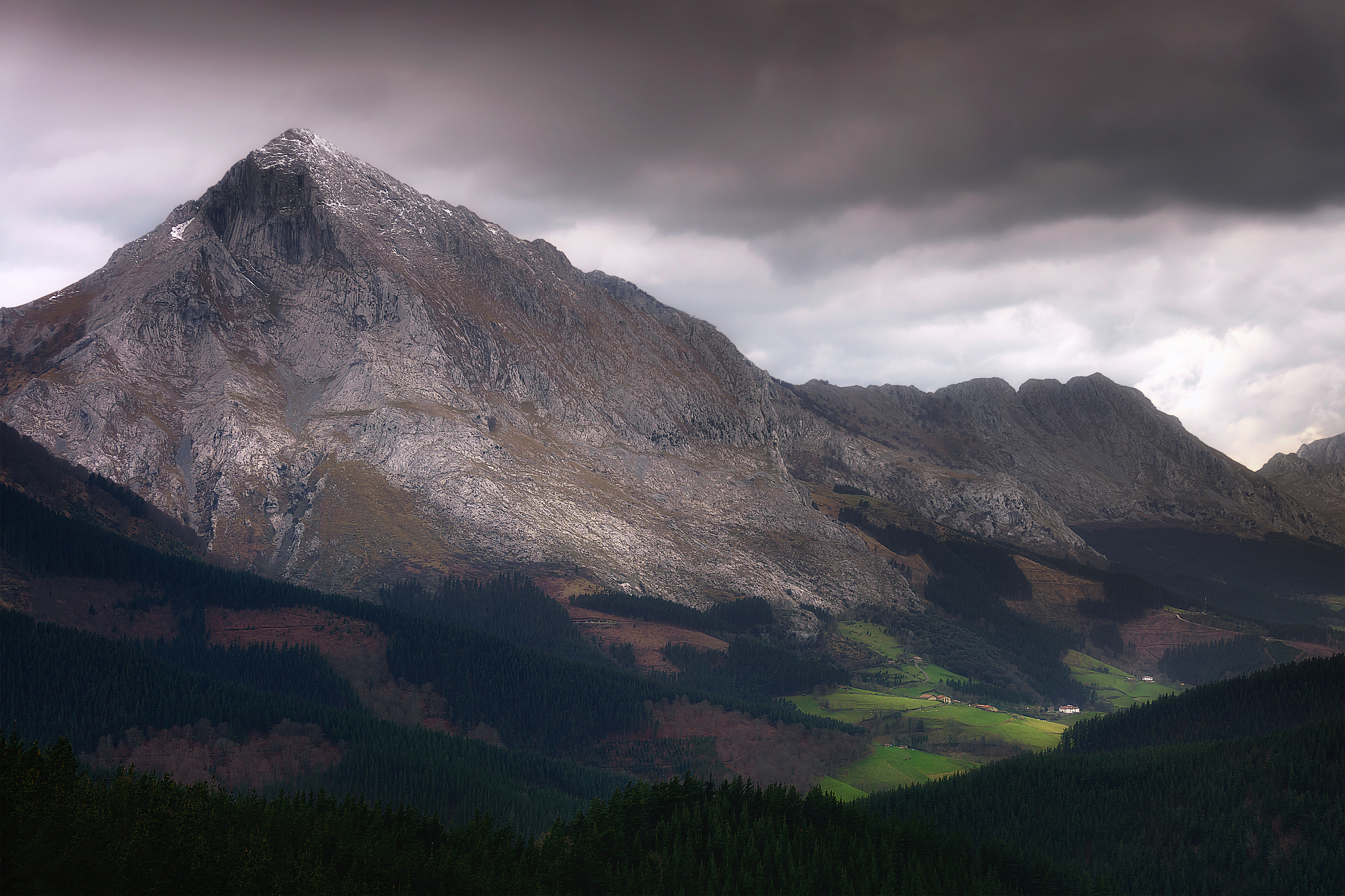 anboto mountain over atxondo valley