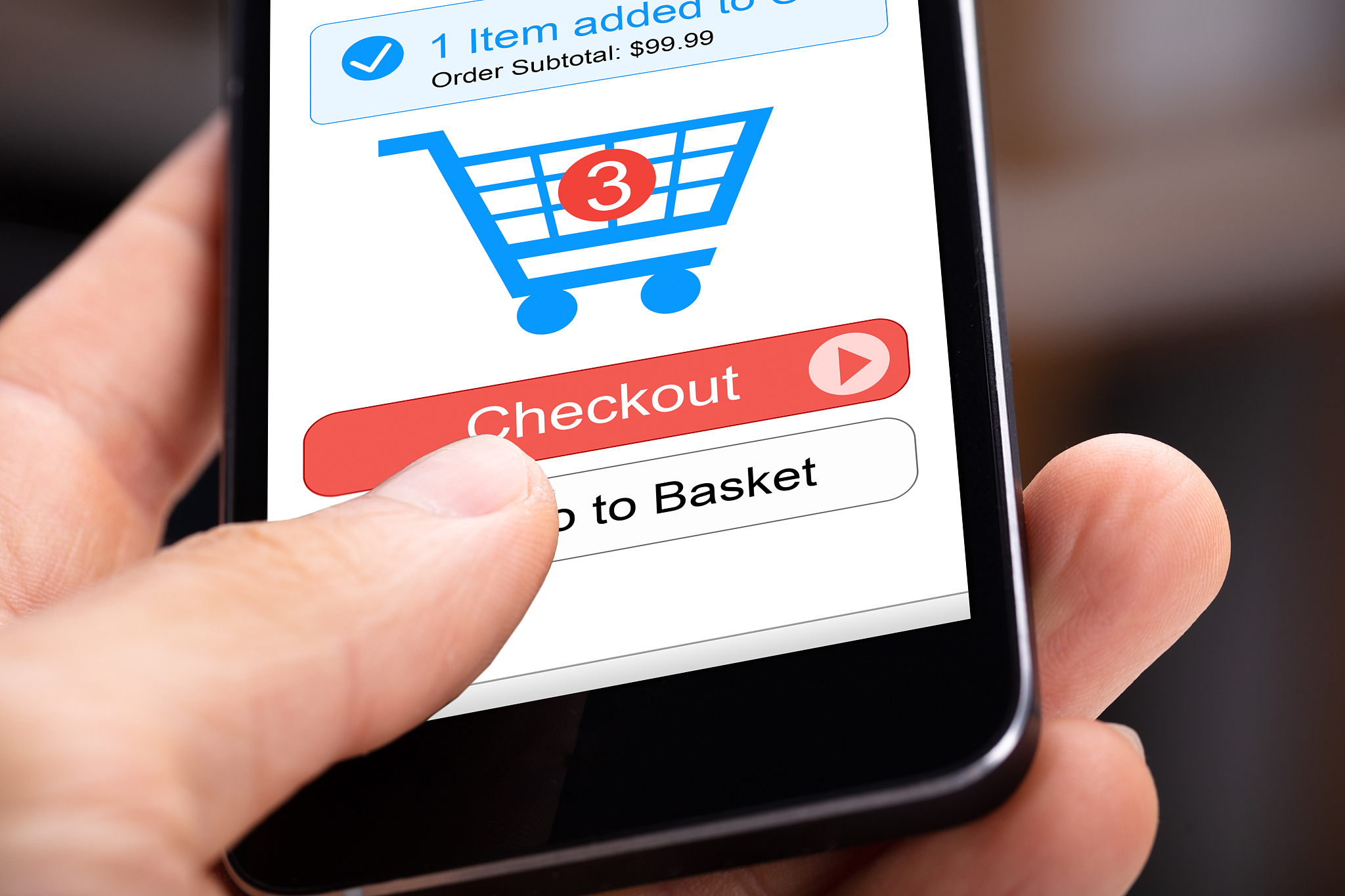 person using online shopping application