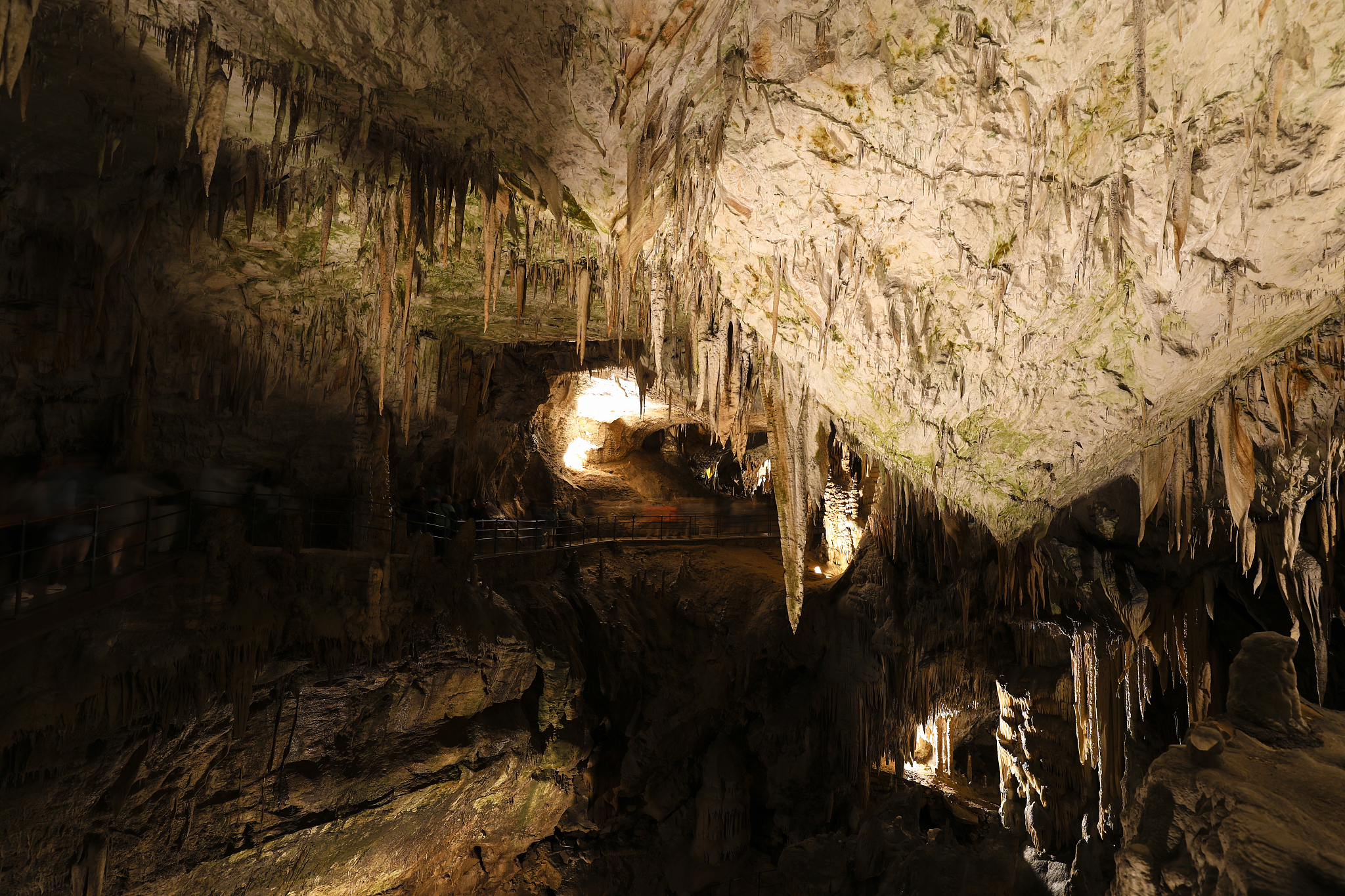 picturesque karst features illuminated in the cave