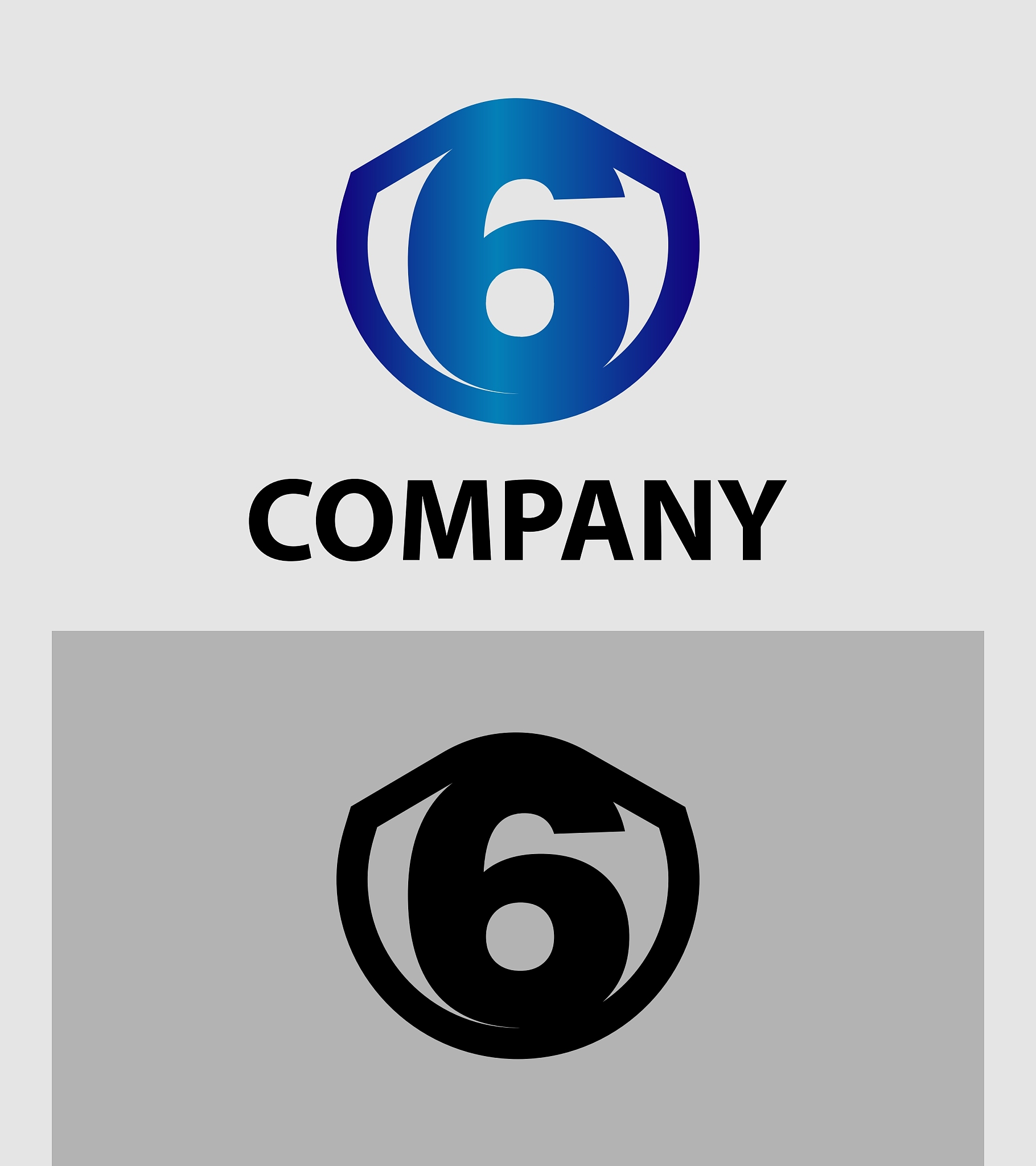 abstract number 6 logo symbol icon set