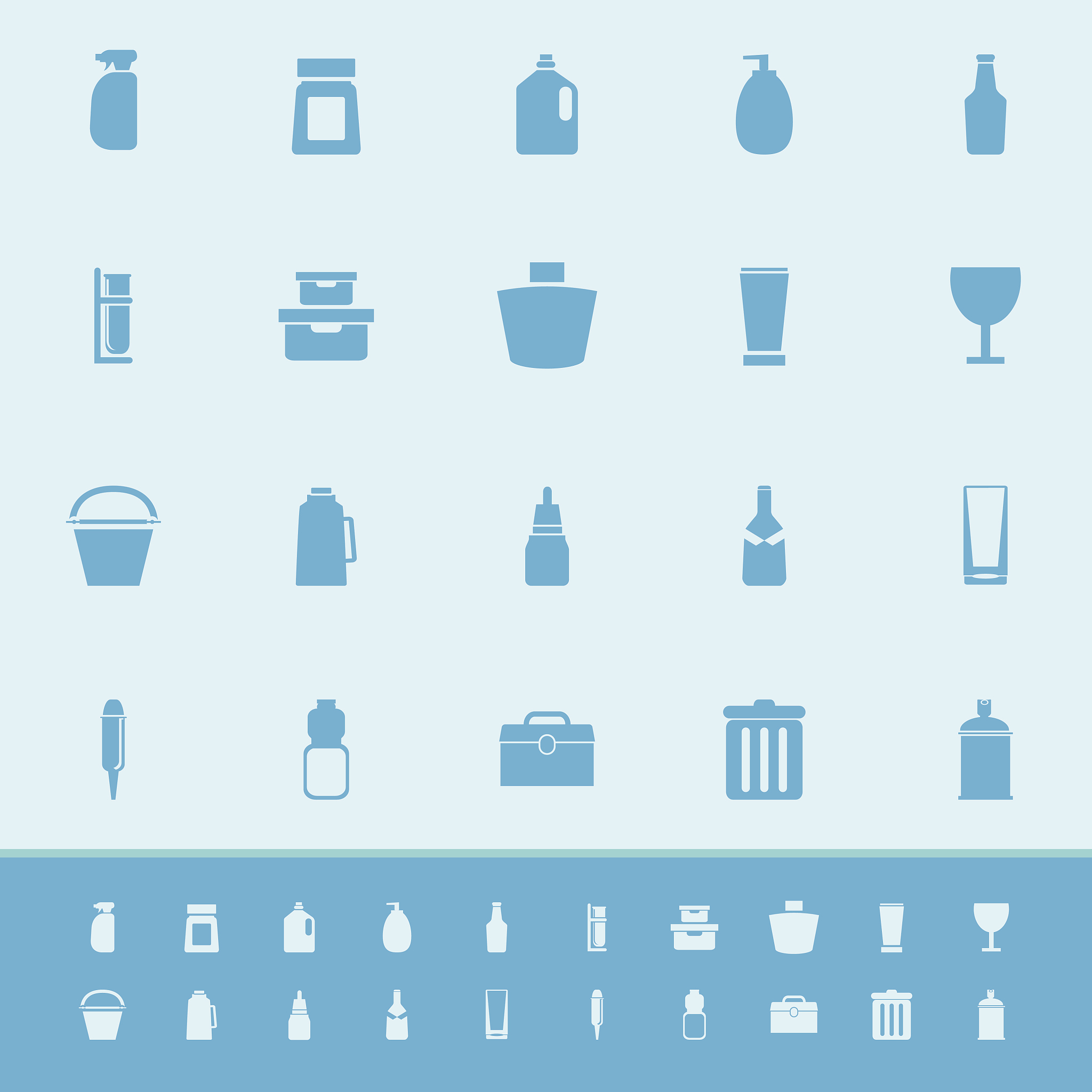 design package color icons on blue background