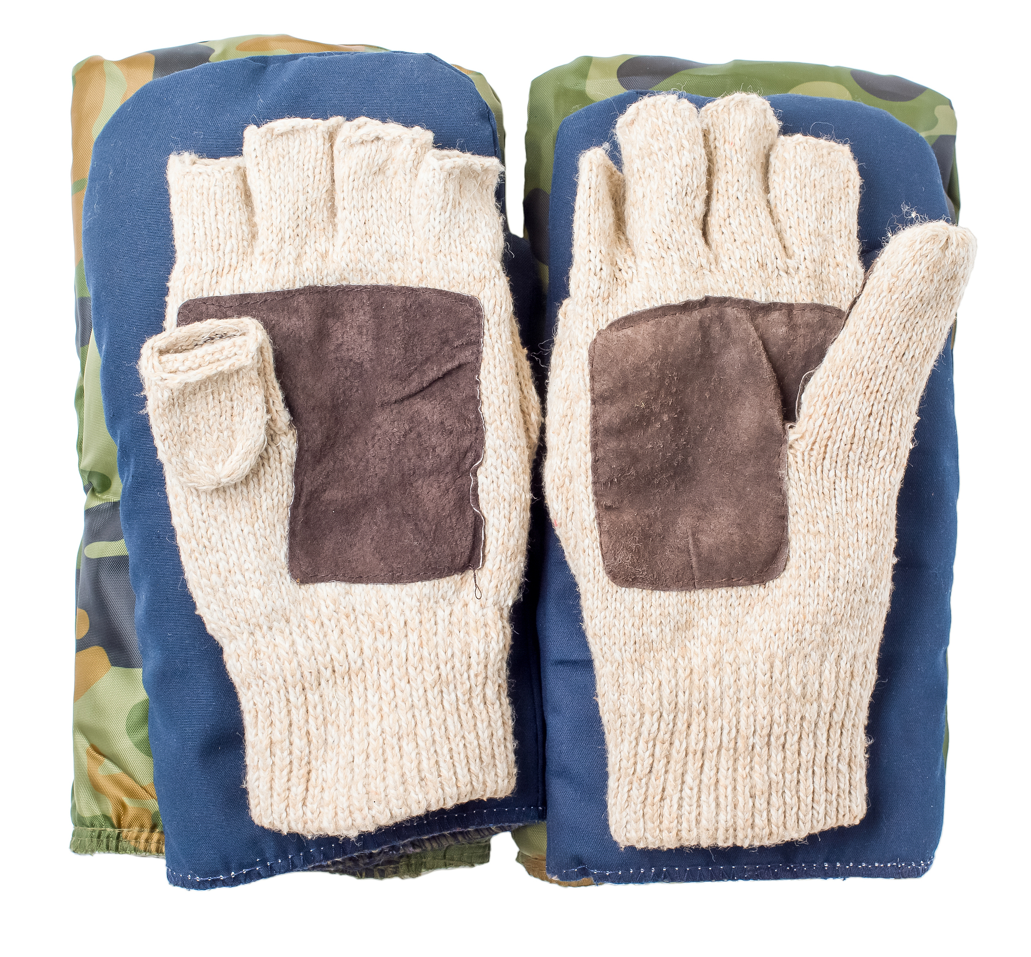 three types of mittens, winter, warm