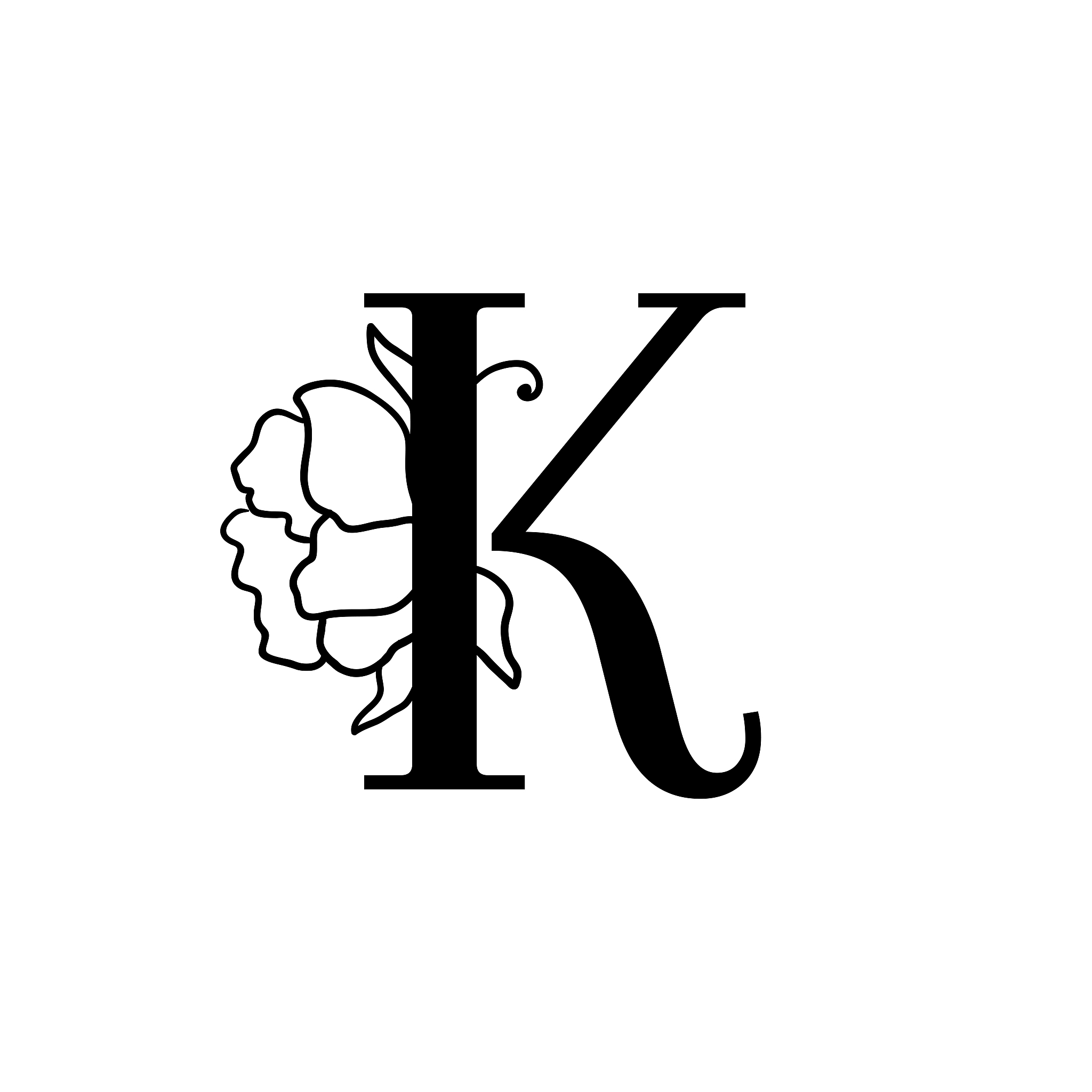 vector floral letter