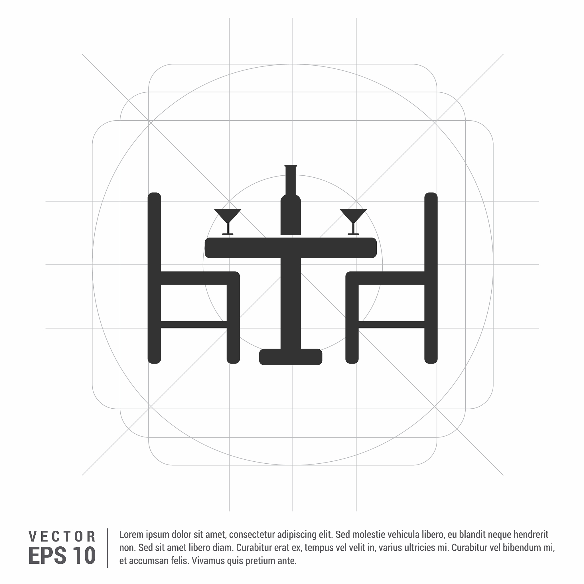 table and chairs icon