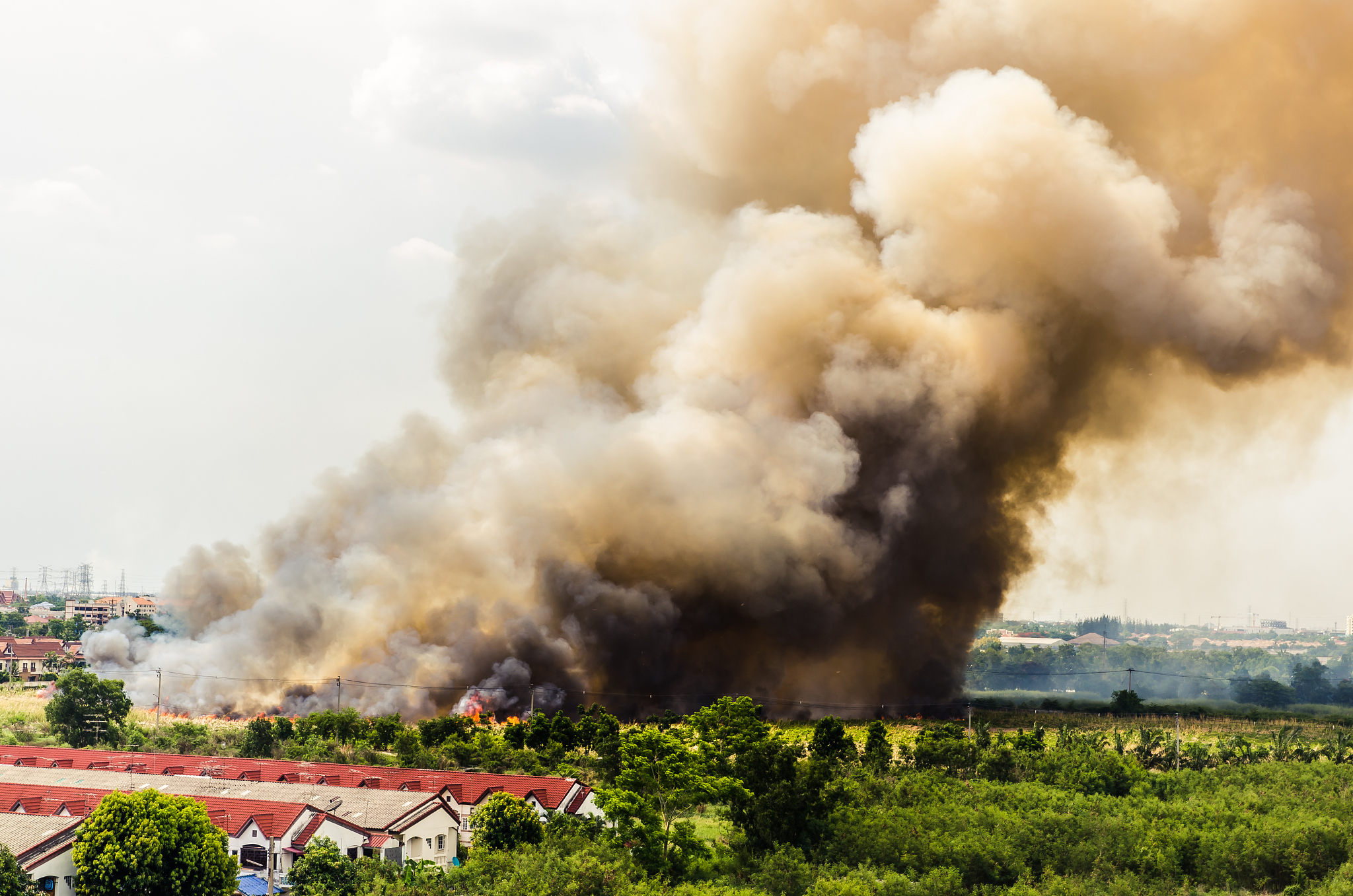 fire in the city overview.