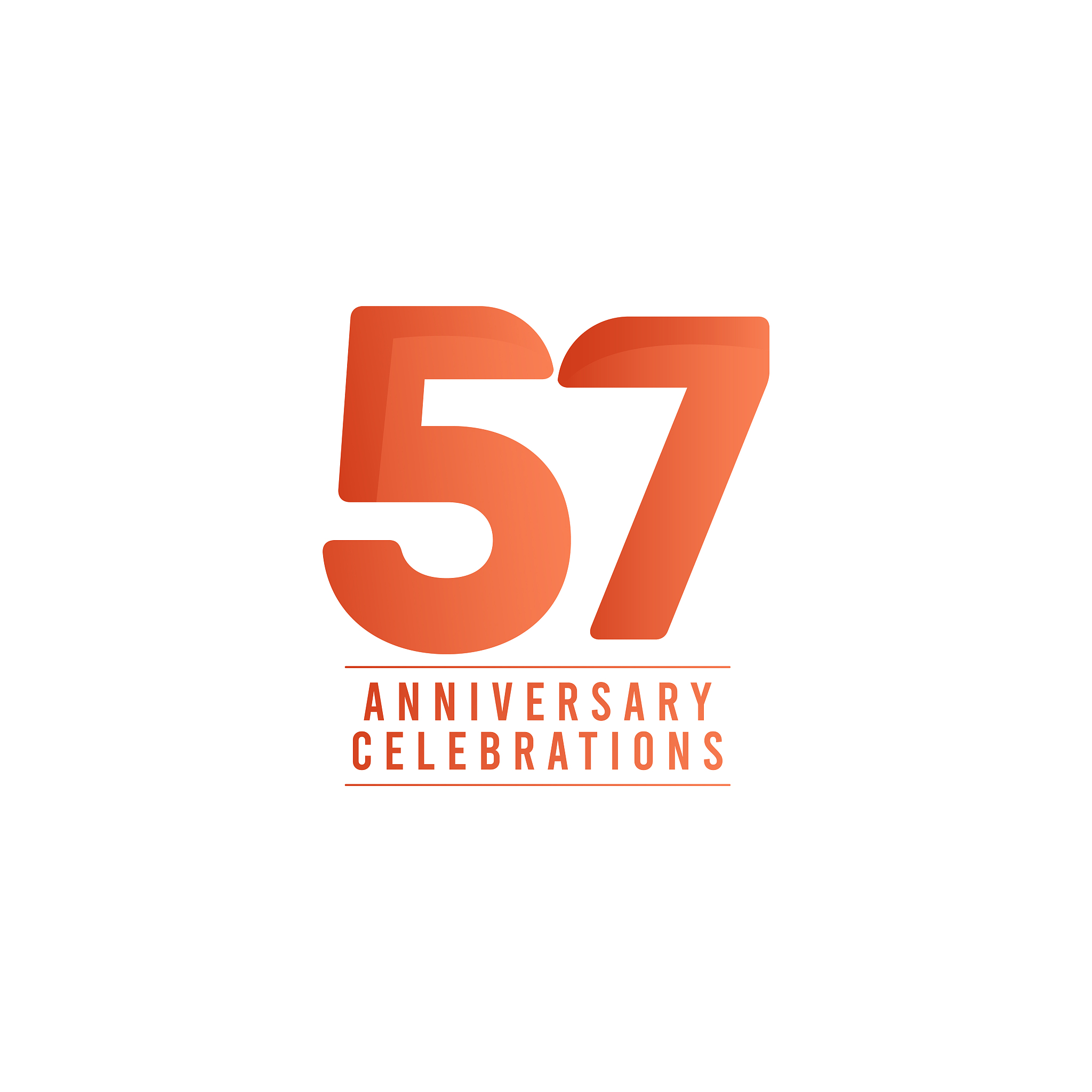 57 years anniversary celebrations vector template design illustr