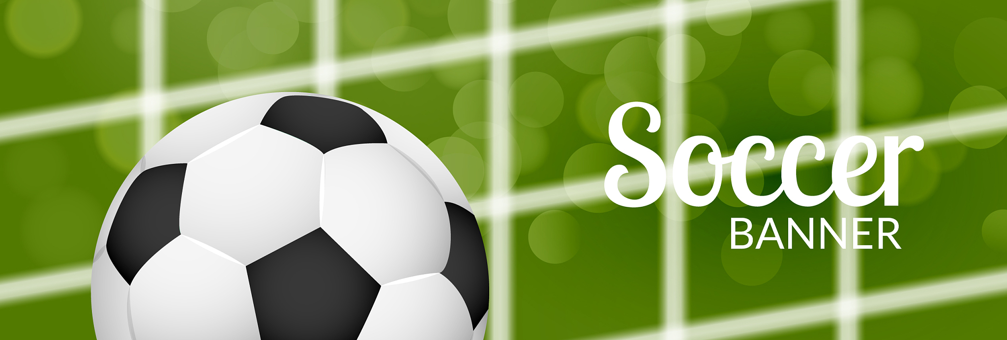 football soccer banner design template with ball