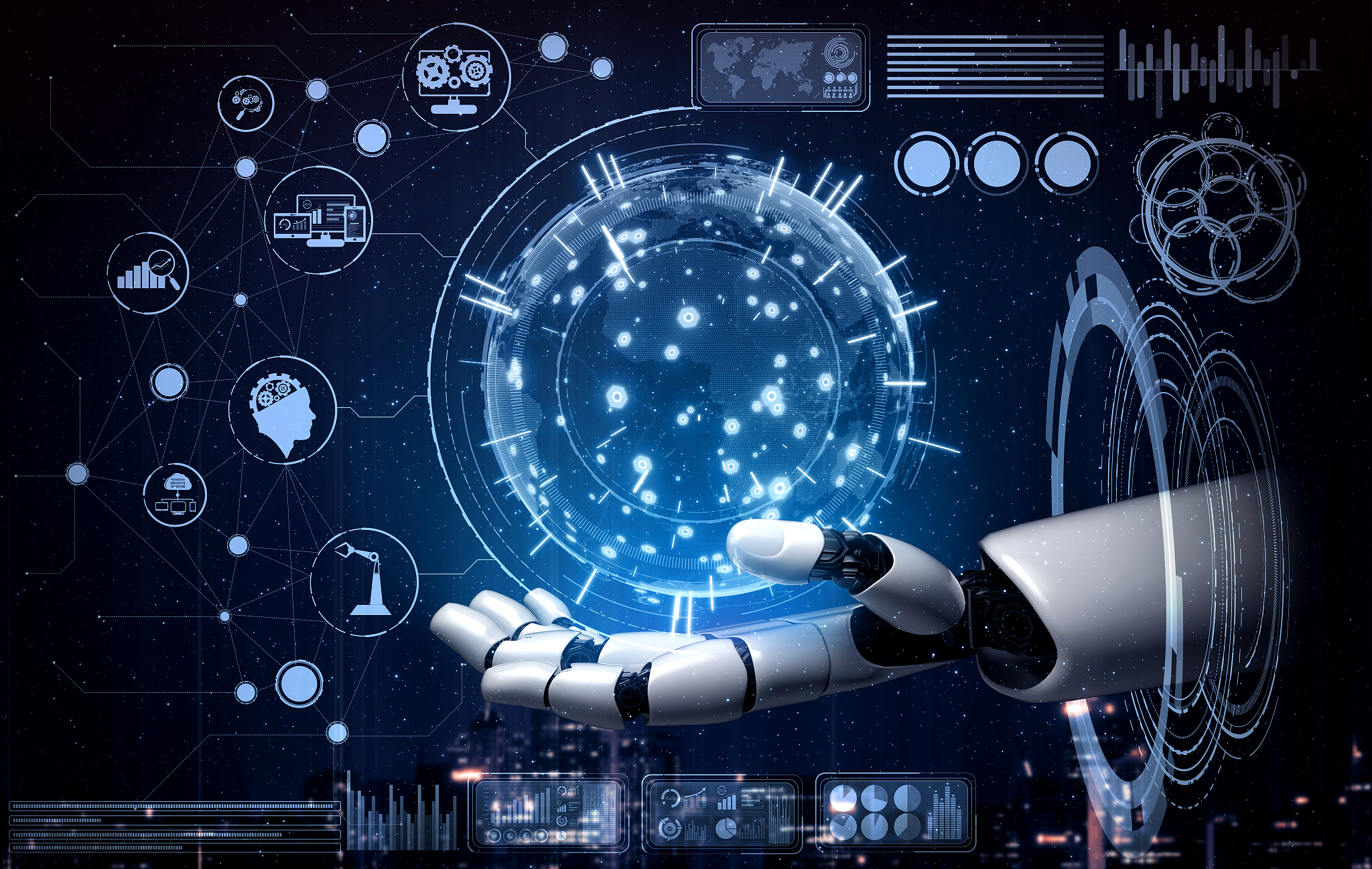 future artificial intelligence robot and cyborg.