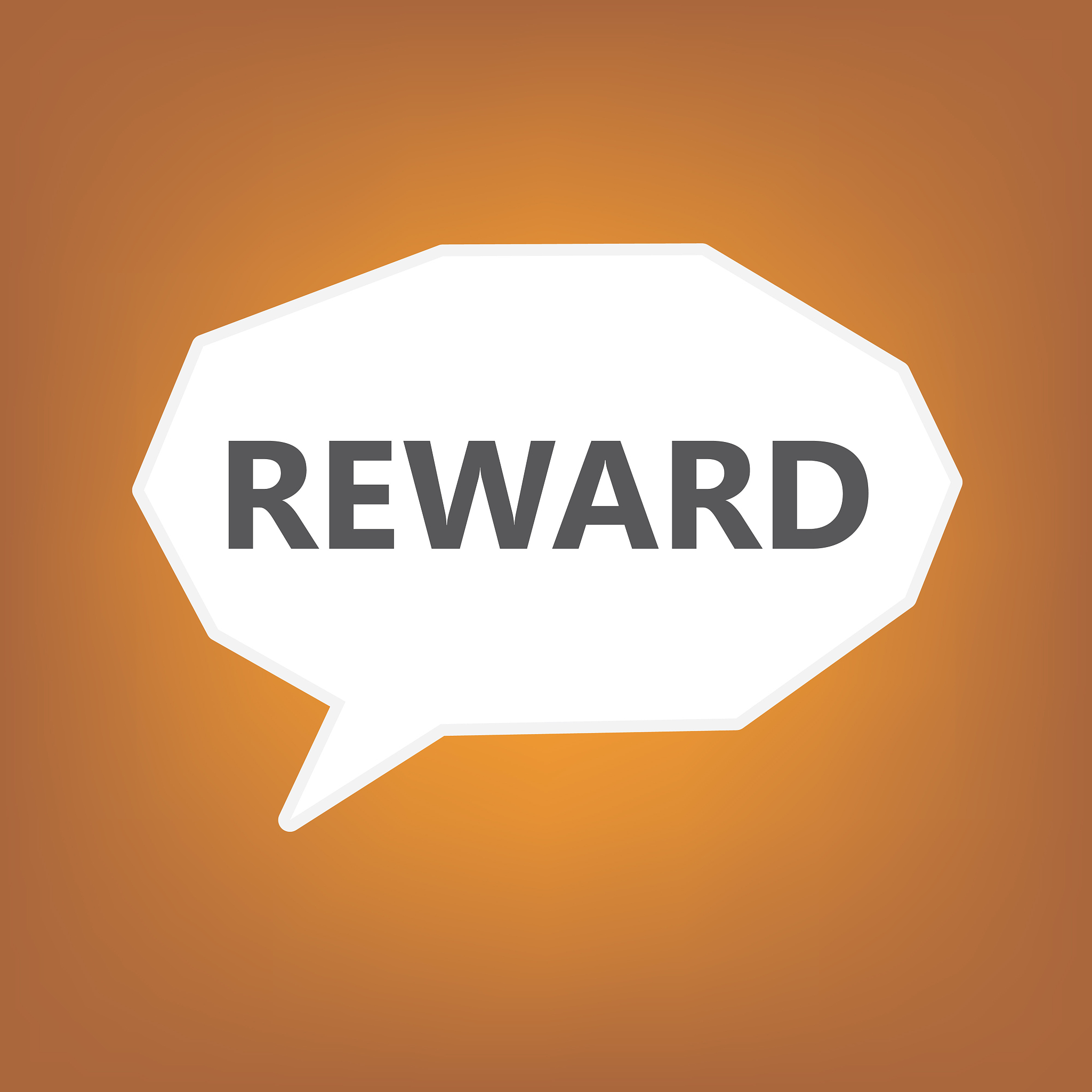 reward written on speech bubble