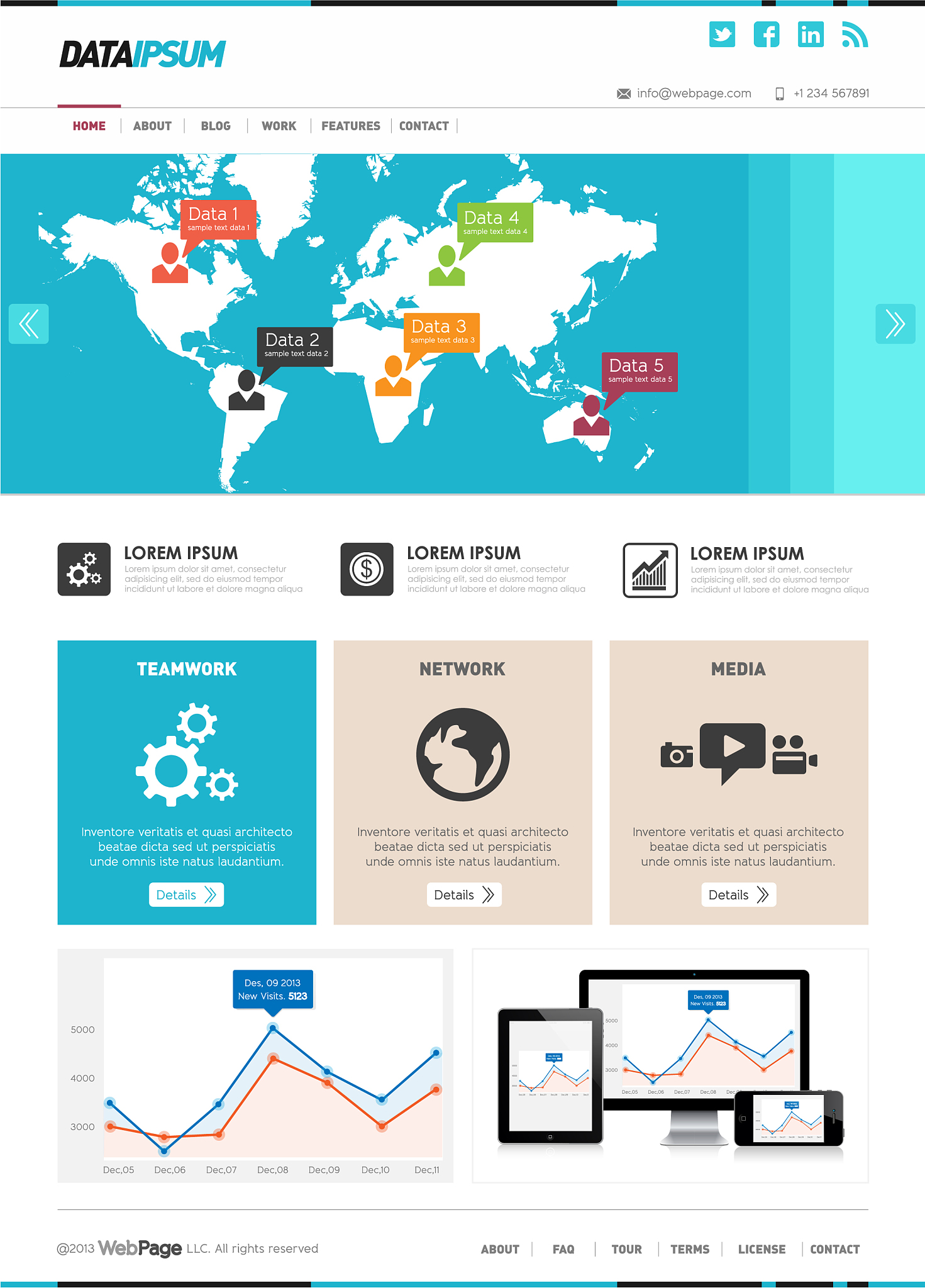 front page web design template