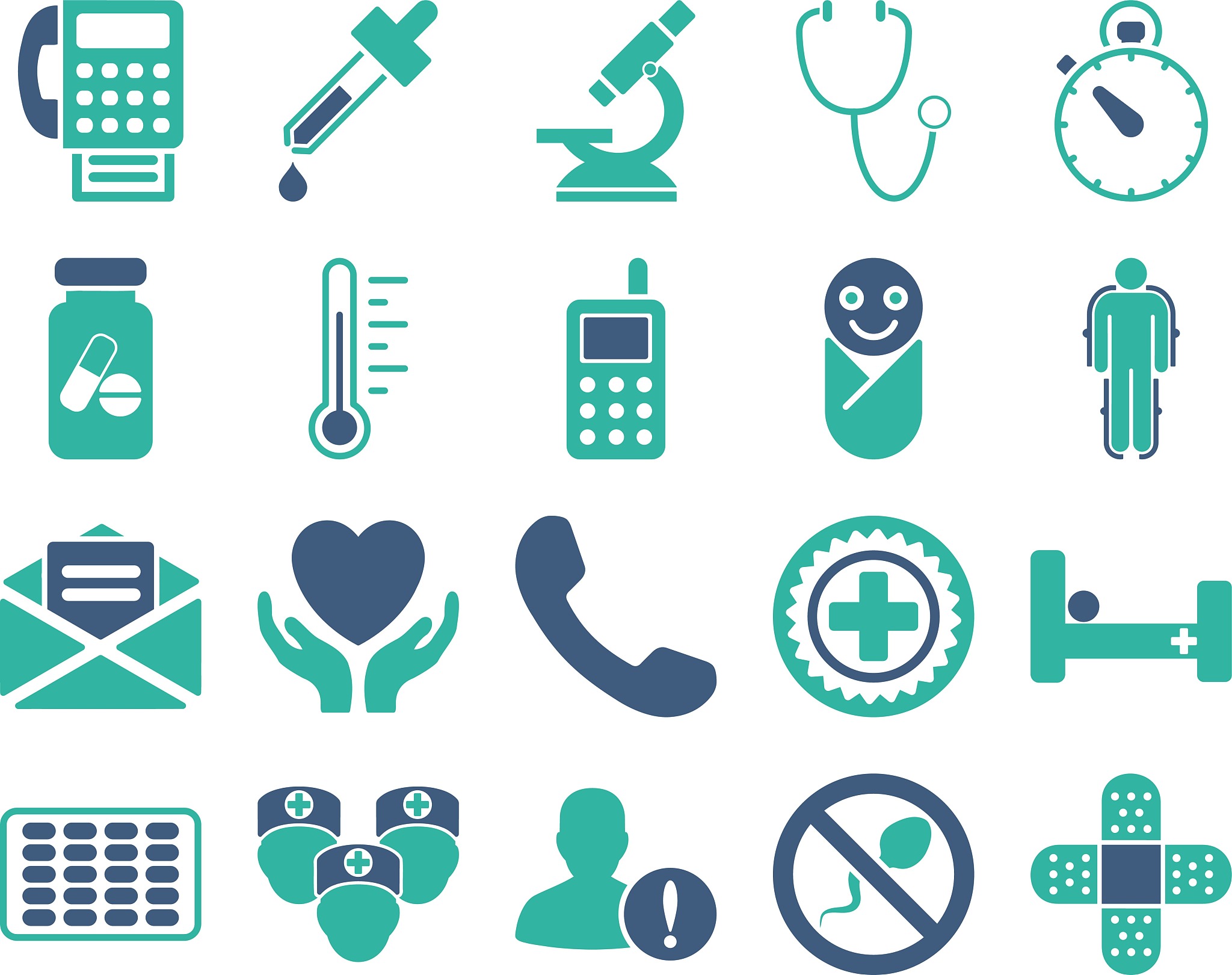 medical bicolor icons