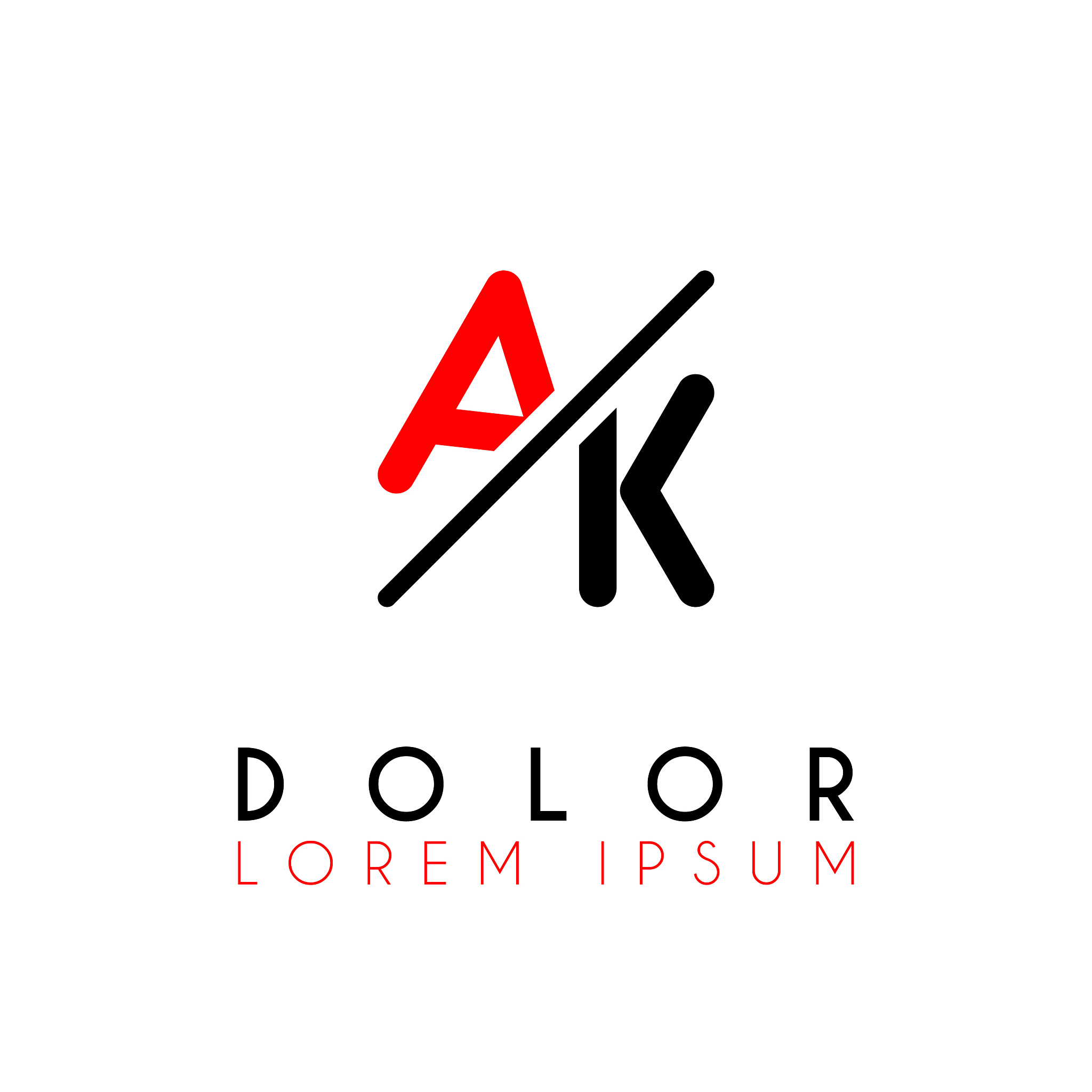 logo a slash k with black red
