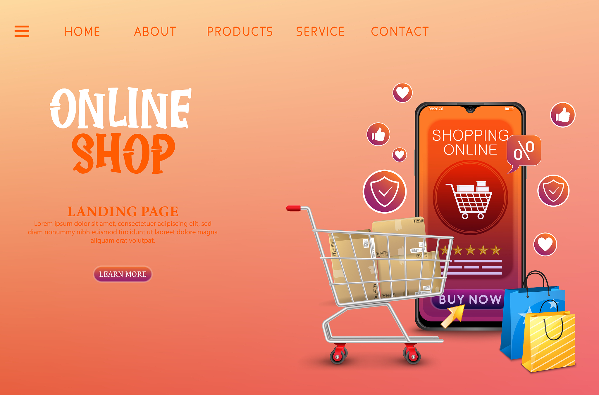 shopping online design concept on mobile application
