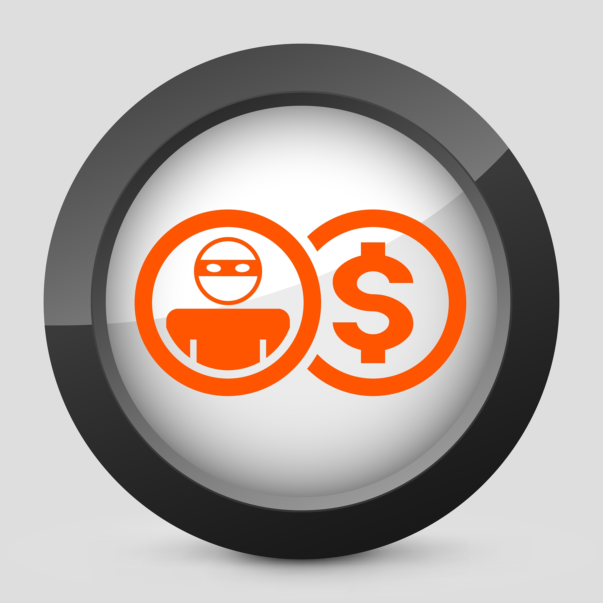 orange and gray elegant glossy icon