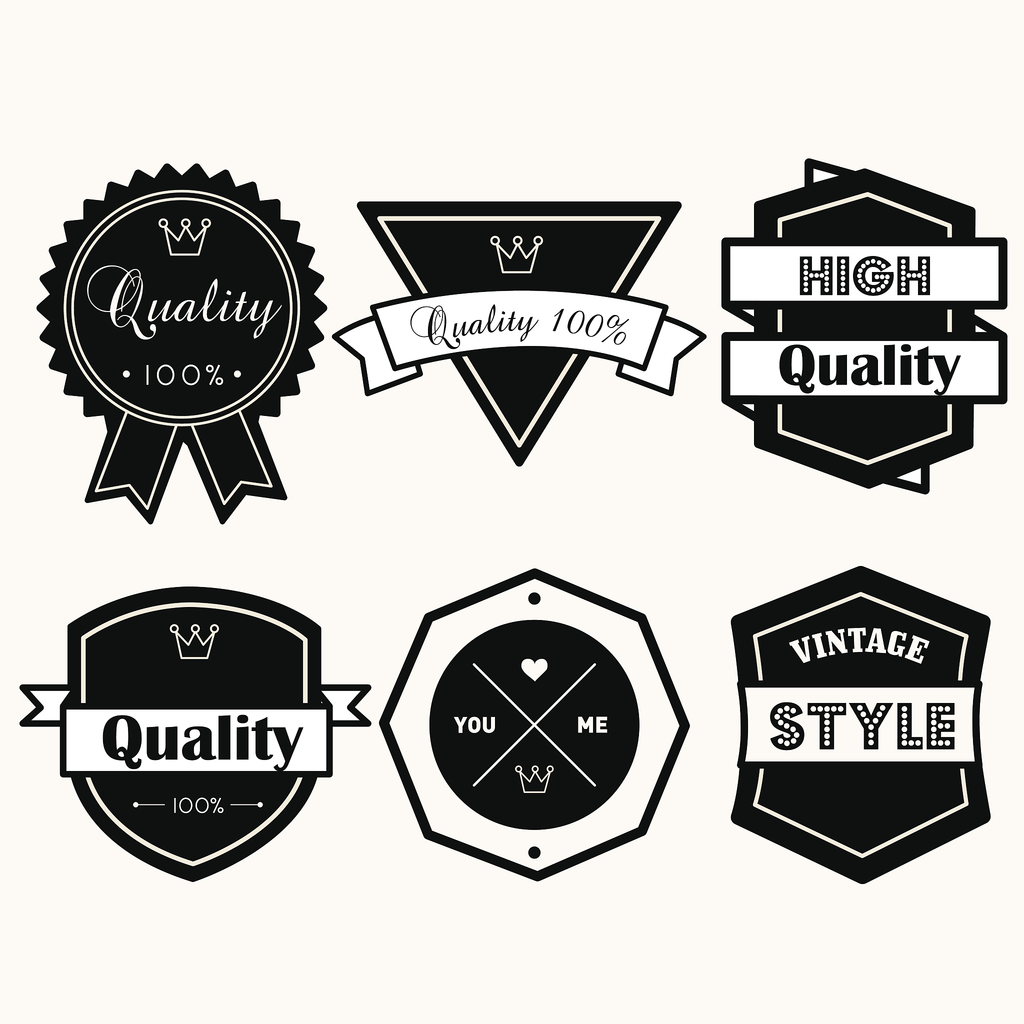 banner label vintage elements