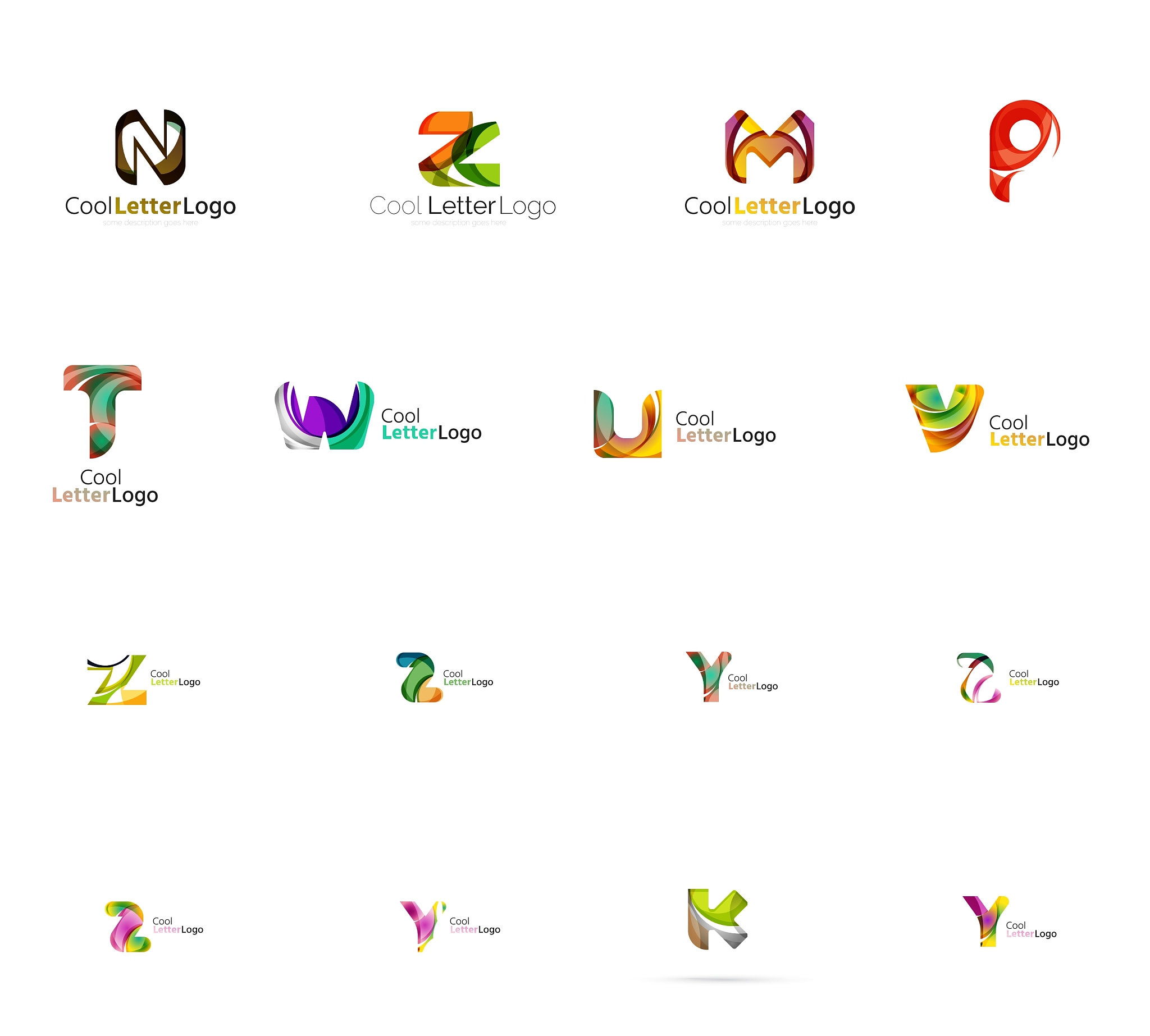 set of universal company logo ideas business icon