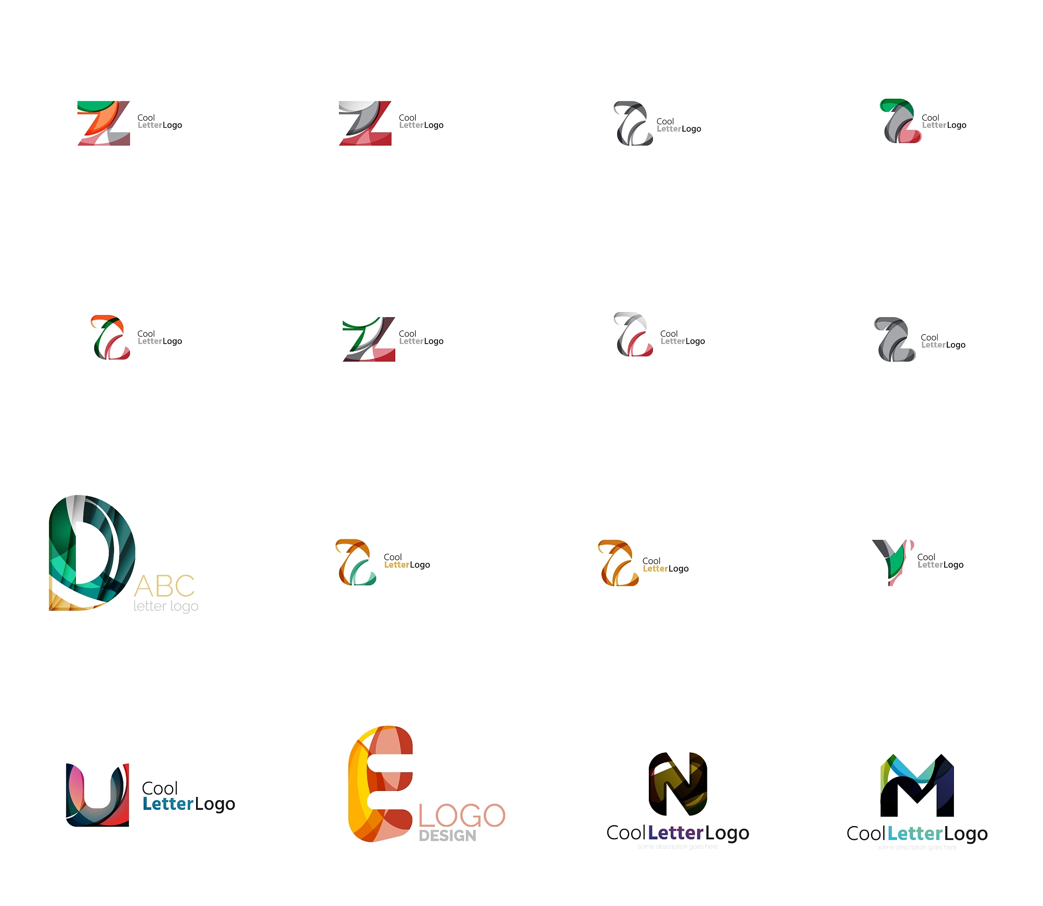 set of universal company logo ideas business icon
