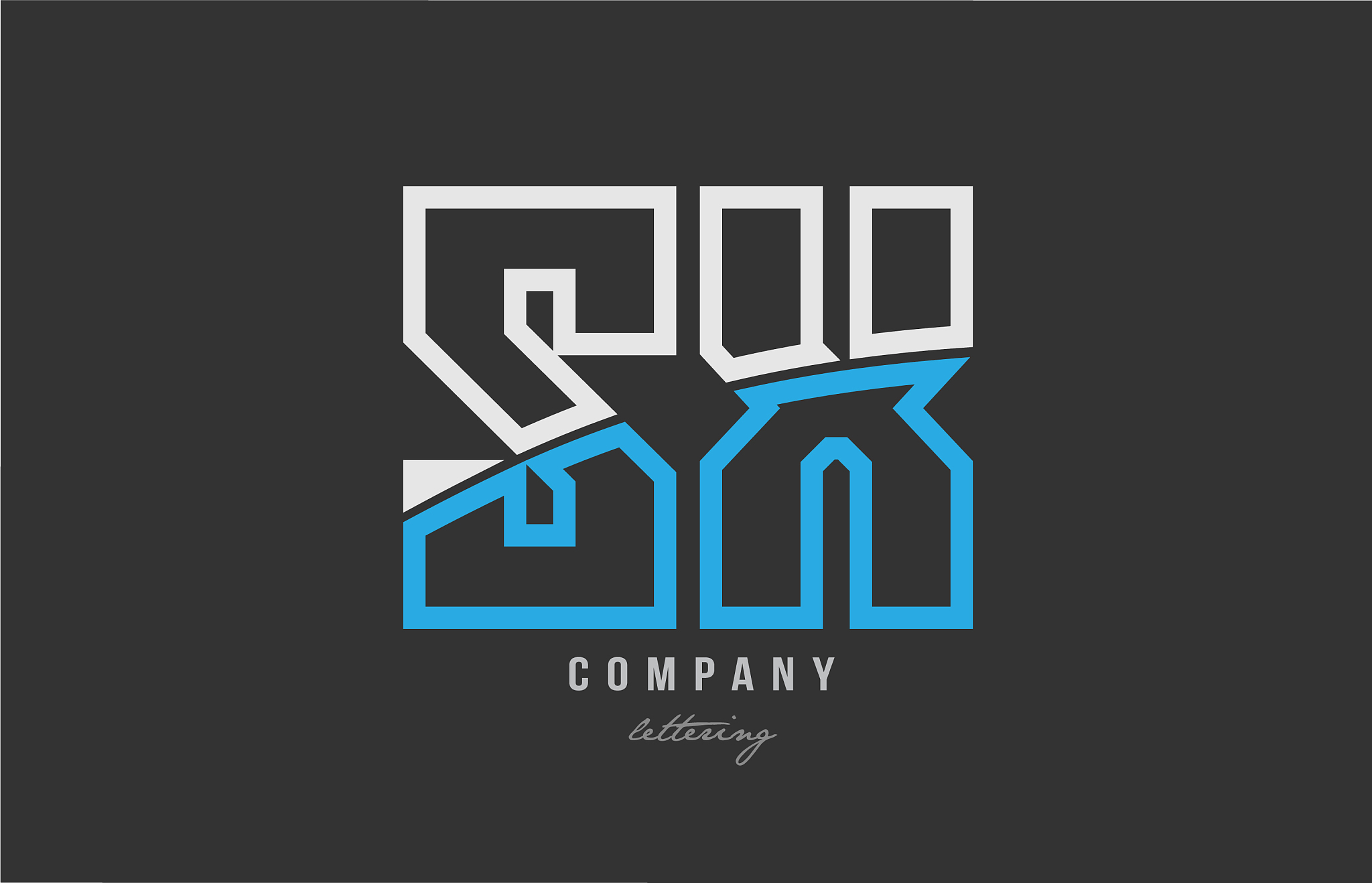 white blue alphabet letter sx s x logo icon design