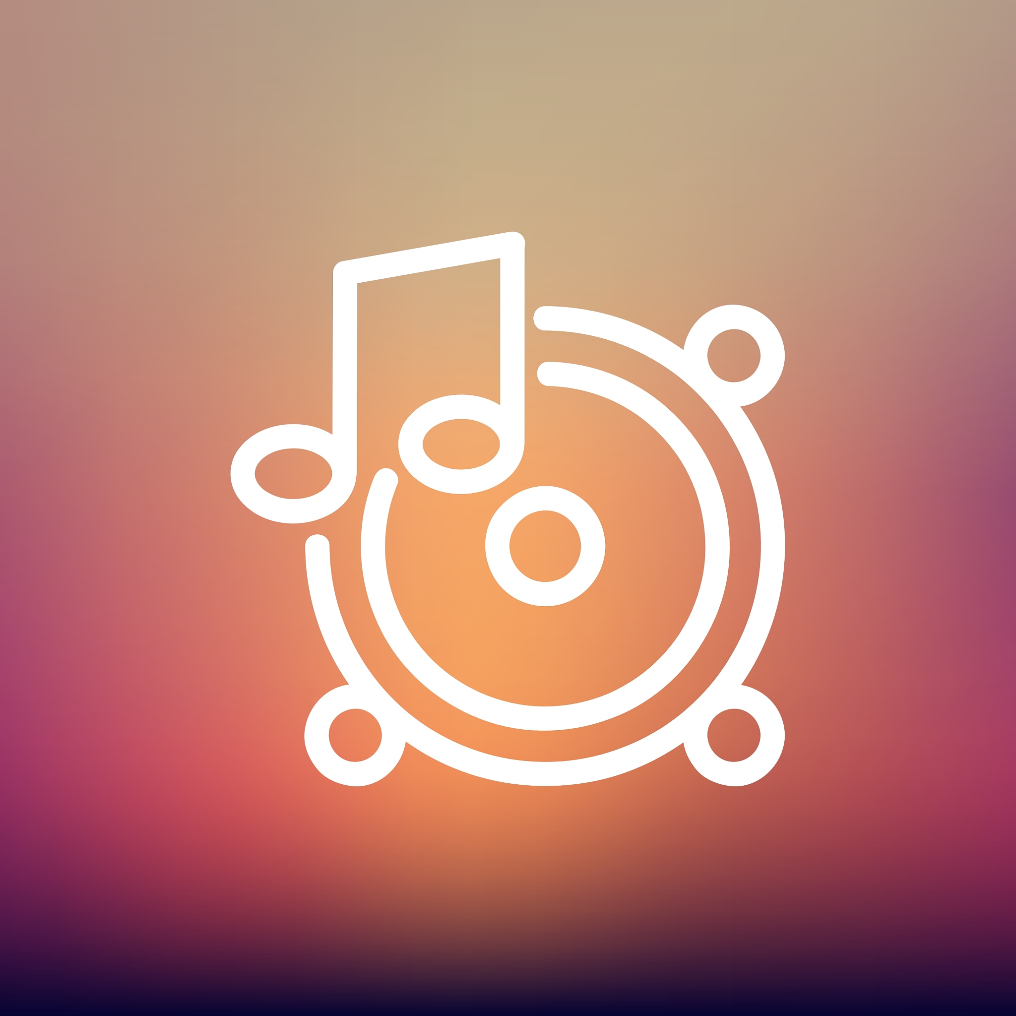 music tambourine thin line icon