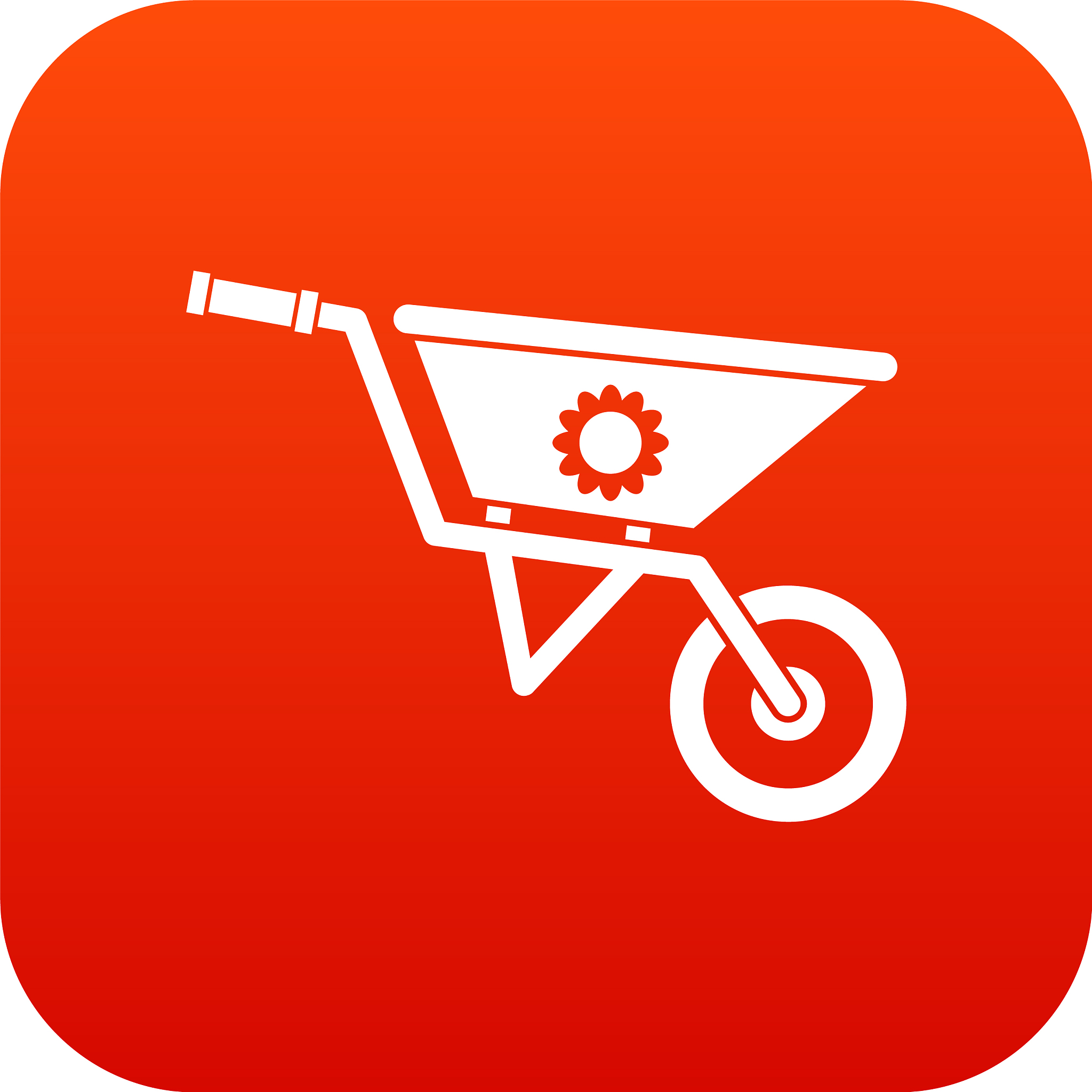wheelbarrow icon digital red