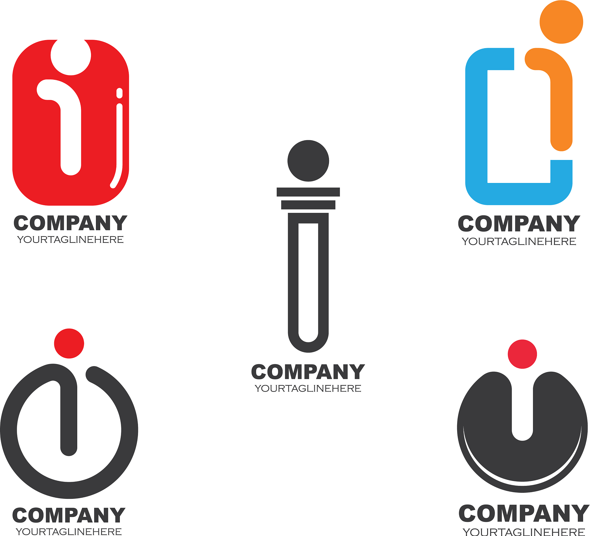 i letter logo icon