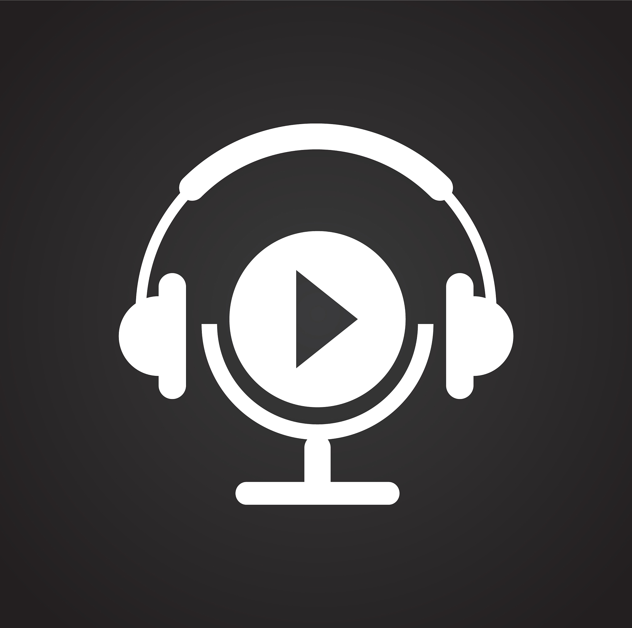video blogging icon on black background for