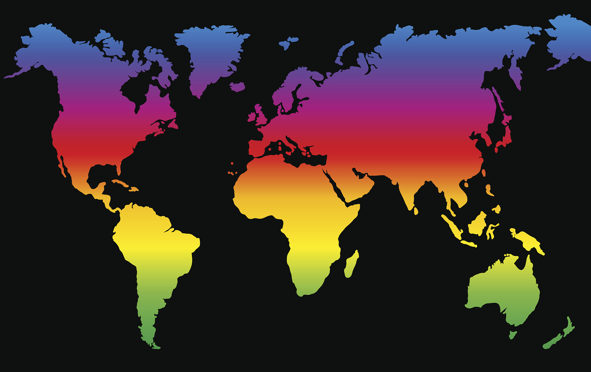 planet earth rainbow colored world map