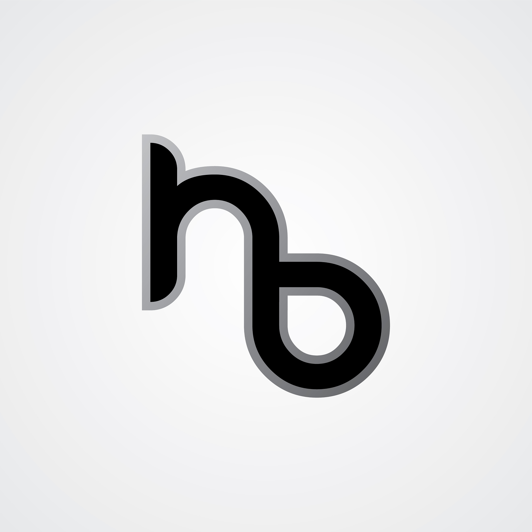 initial letter linked uppercase logo black red in
