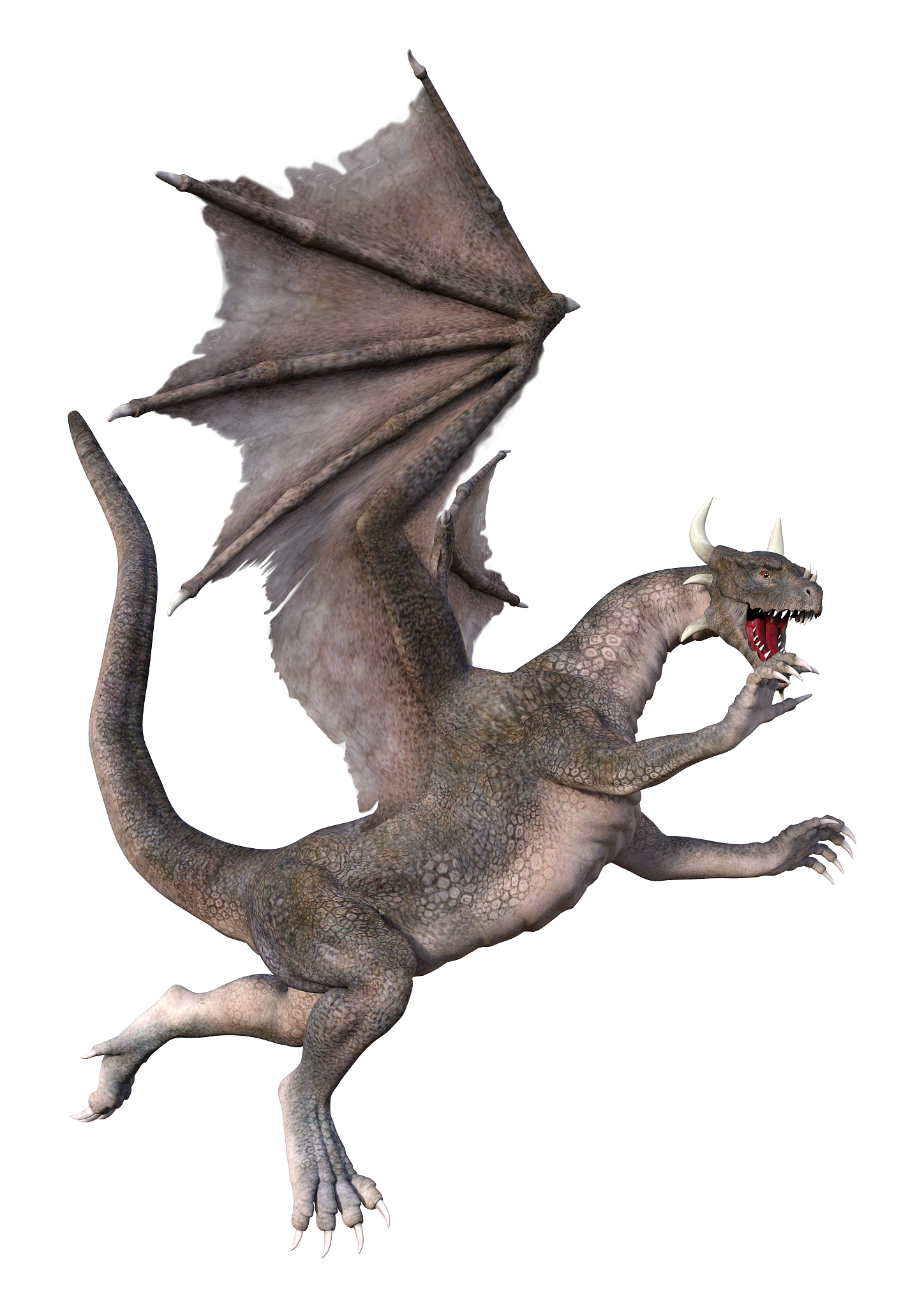 3d illustration fantasy dragon on white