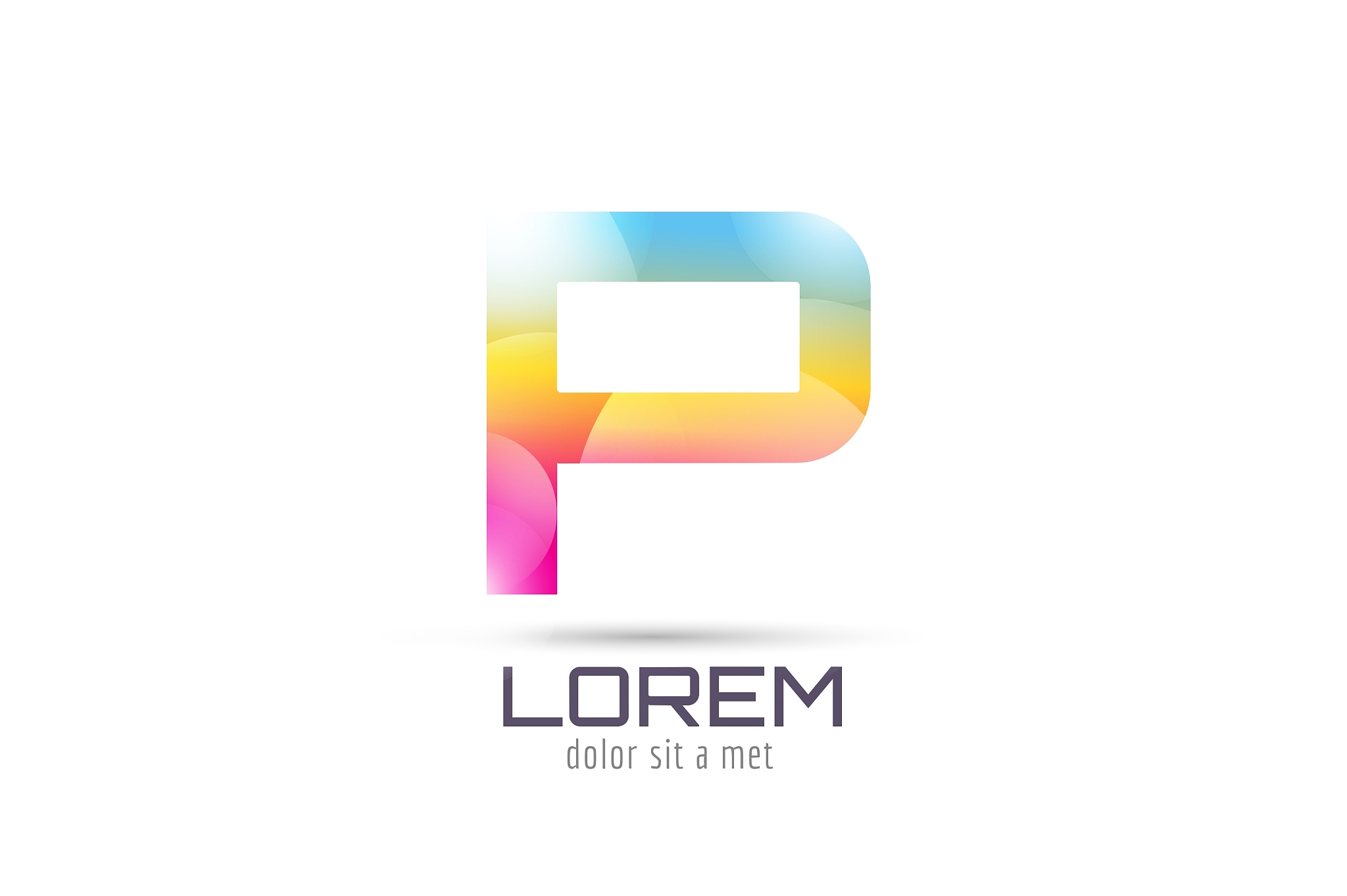 p logo template abstract arrow shape and
