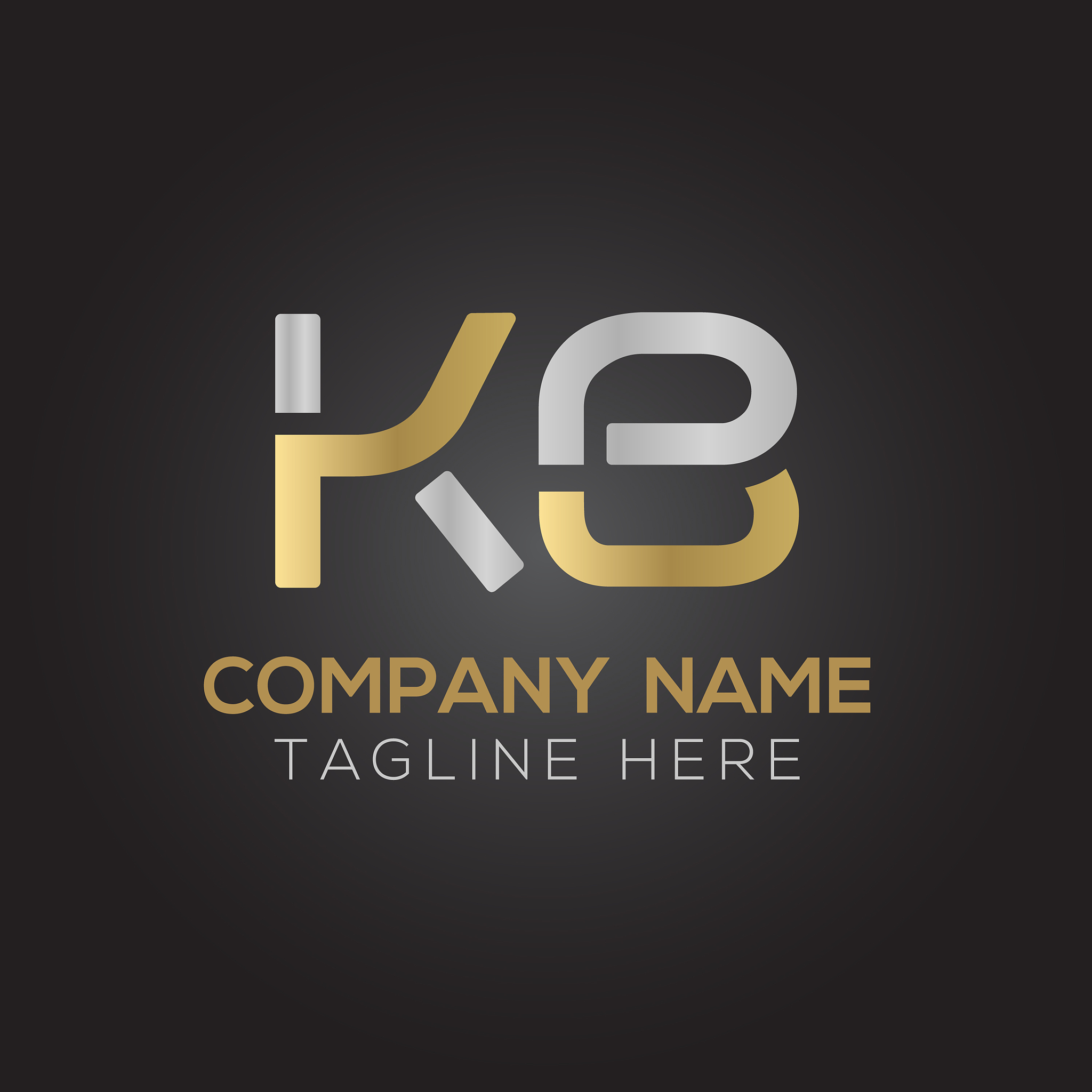 initial alphabet kb logo design template abstract