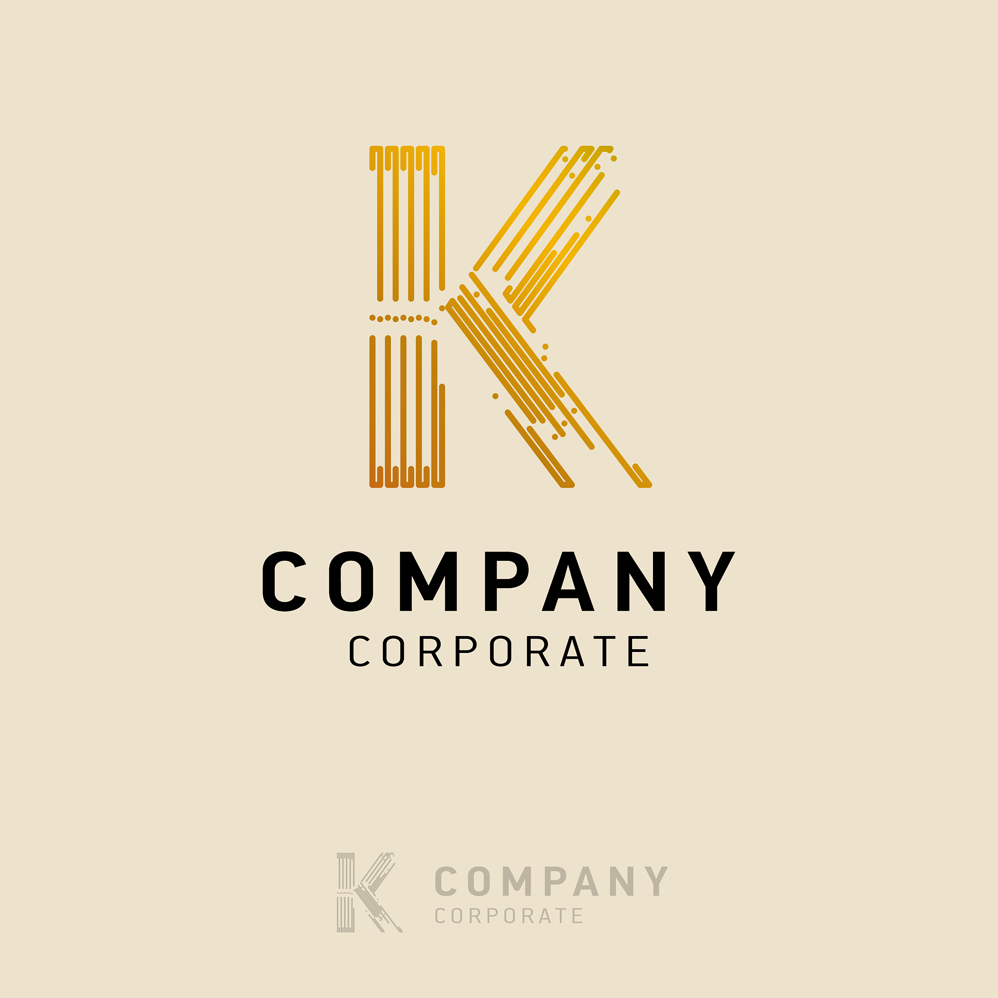 k company logo design with visiting card