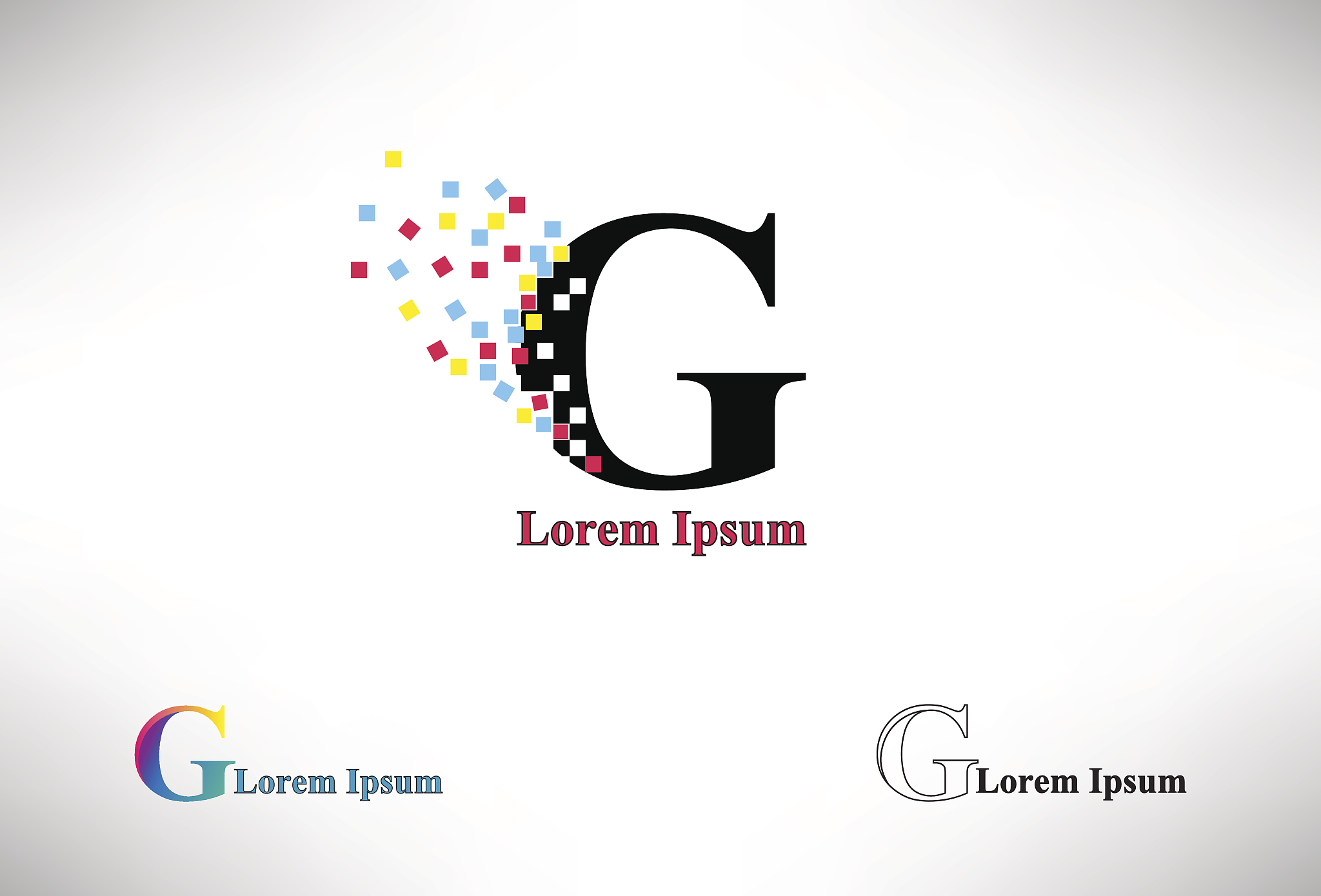letter g logos in different colors and styles.