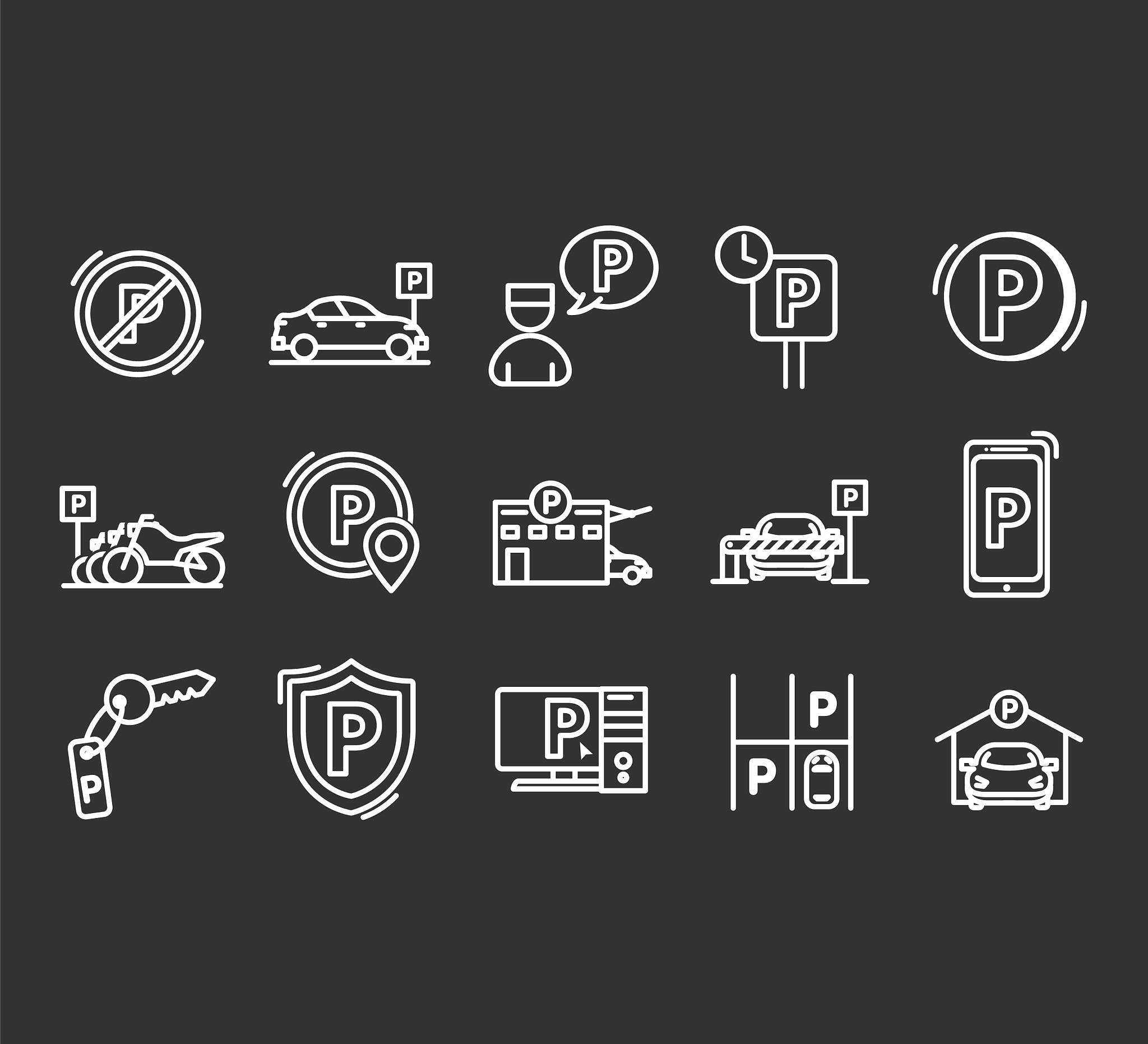 parking line icons