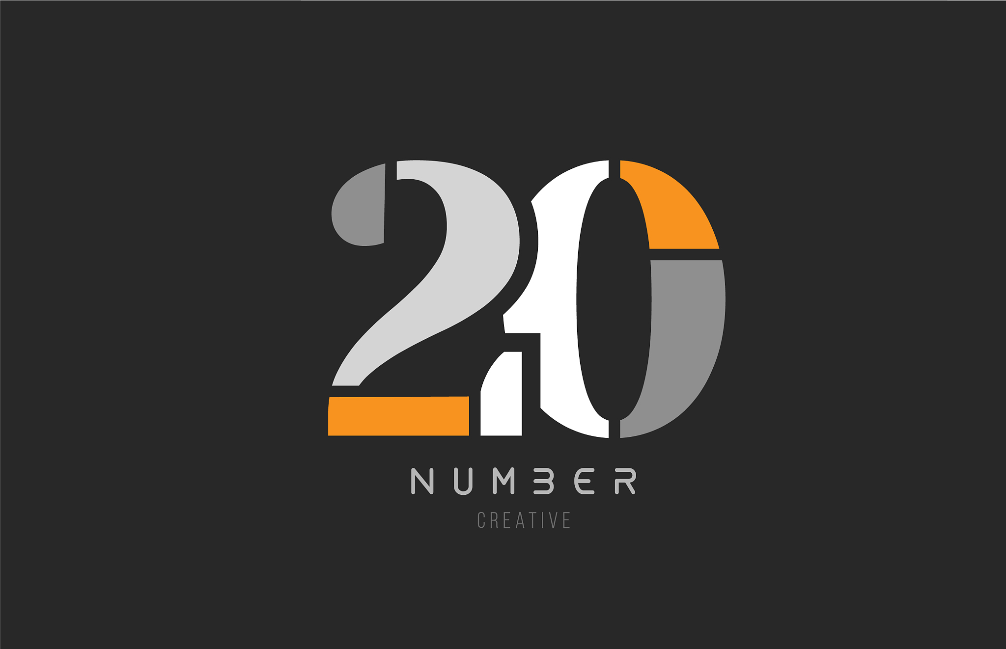 number 20 twenty for company logo icon design in