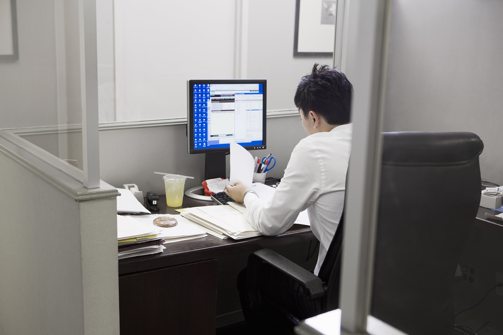 man working in office